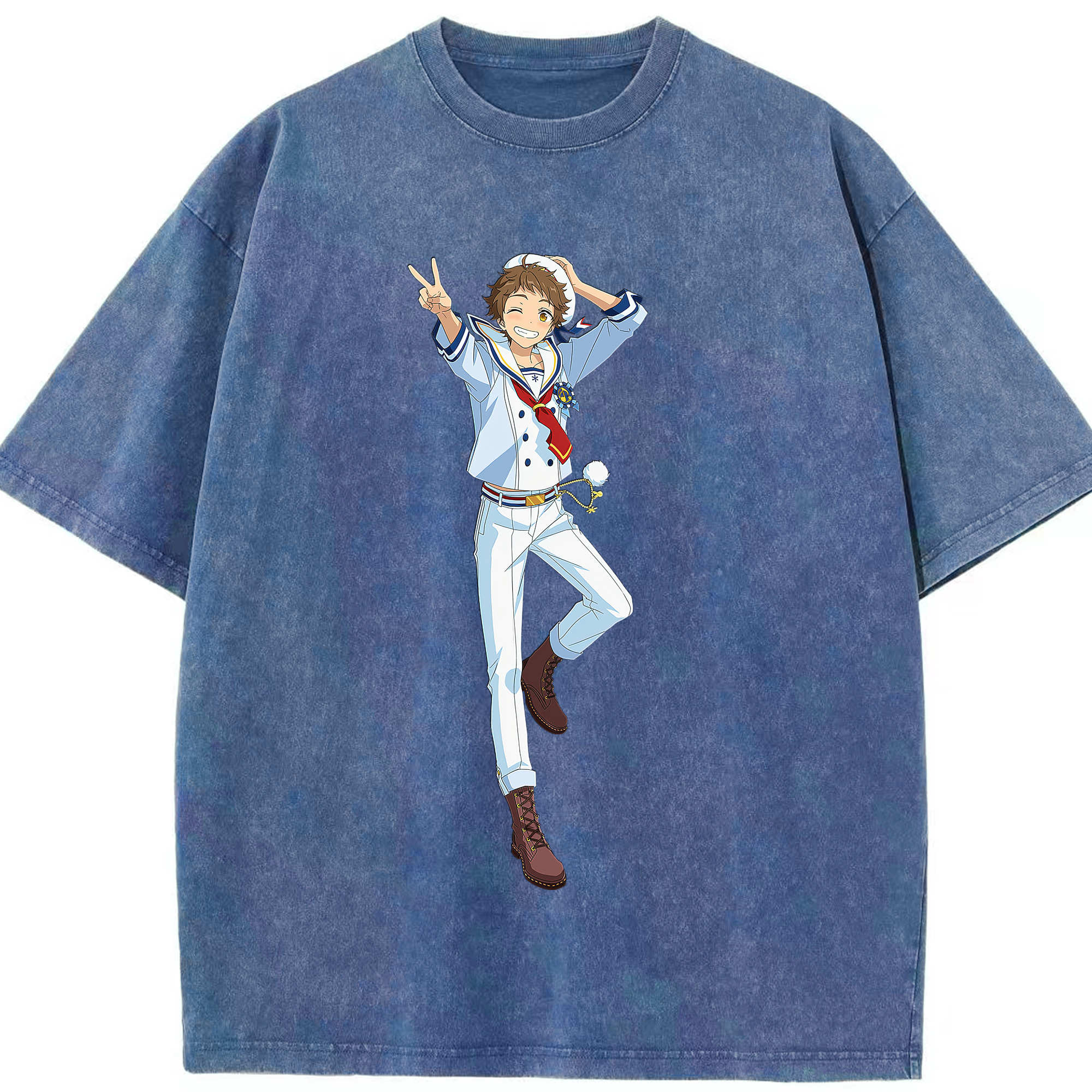 （画像用） あんさんぶるスターズ! Ensemble Stars 綿100% ヴィンテージ風 半袖Tシャツ（フロントプリント）