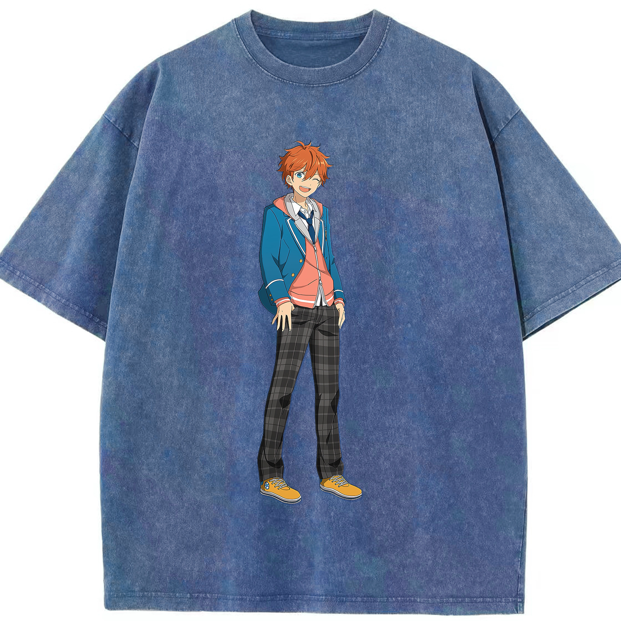 （画像用） あんさんぶるスターズ! Ensemble Stars 綿100% ヴィンテージ風 半袖Tシャツ（フロントプリント）
