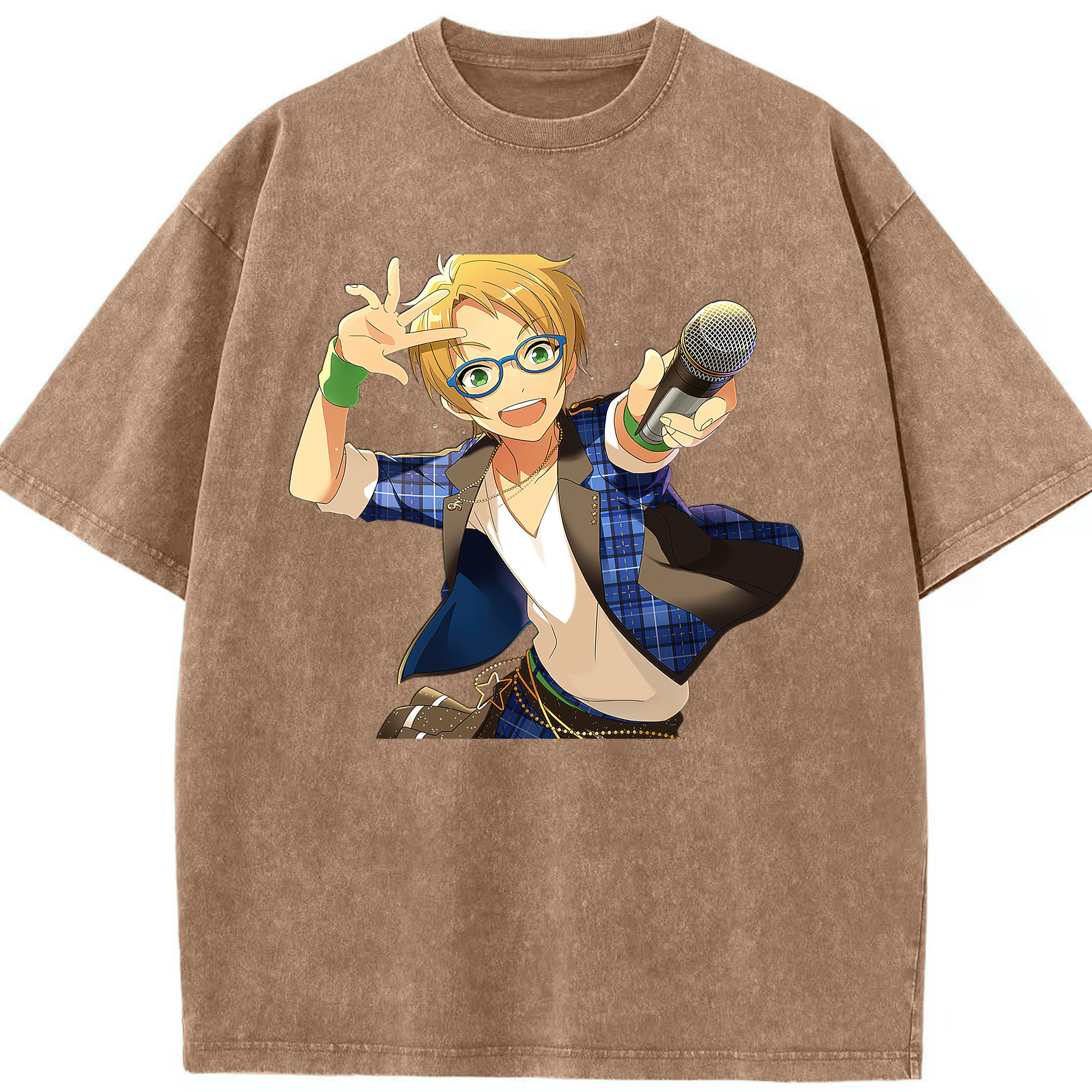 （画像用） あんさんぶるスターズ! Ensemble Stars 綿100% ヴィンテージ風 半袖Tシャツ（フロントプリント）