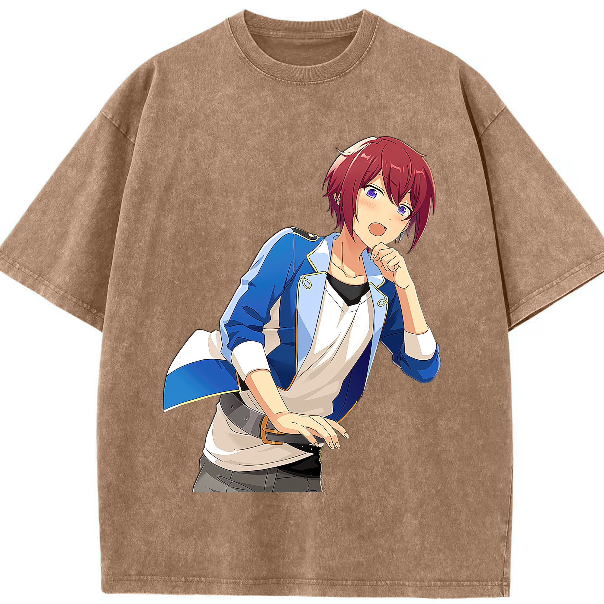 （画像用） あんさんぶるスターズ! Ensemble Stars 綿100% ヴィンテージ風 半袖Tシャツ（フロントプリント）