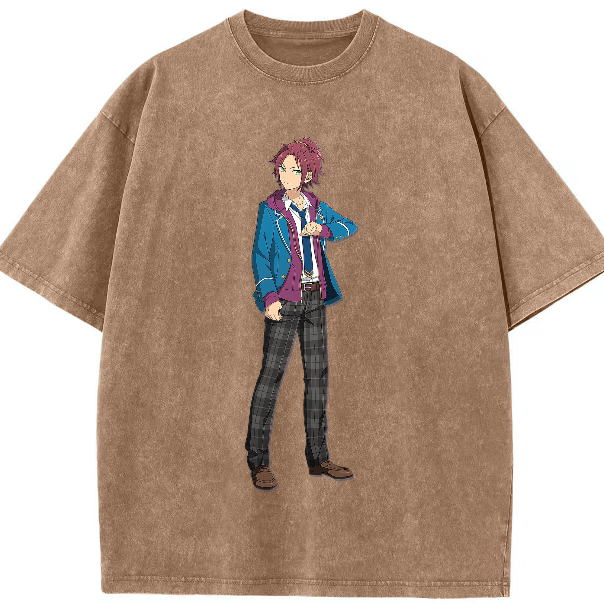 （画像用） あんさんぶるスターズ! Ensemble Stars 綿100% ヴィンテージ風 半袖Tシャツ（フロントプリント）