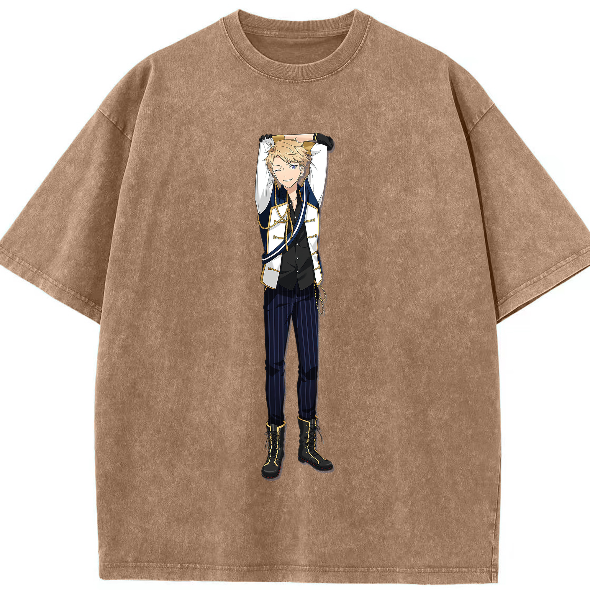 （画像用） あんさんぶるスターズ! Ensemble Stars 綿100% ヴィンテージ風 半袖Tシャツ（フロントプリント）
