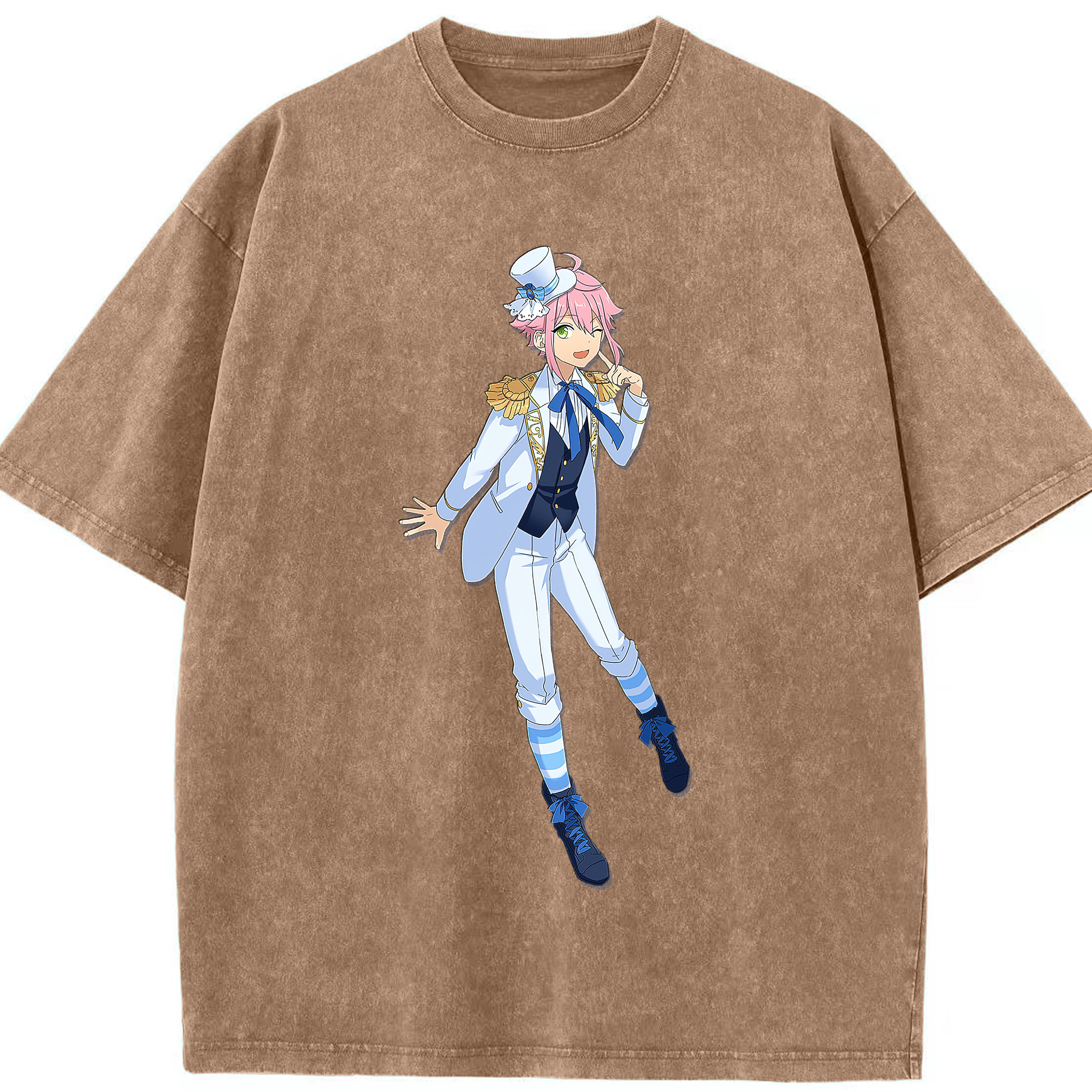 （画像用） あんさんぶるスターズ! Ensemble Stars 綿100% ヴィンテージ風 半袖Tシャツ（フロントプリント）