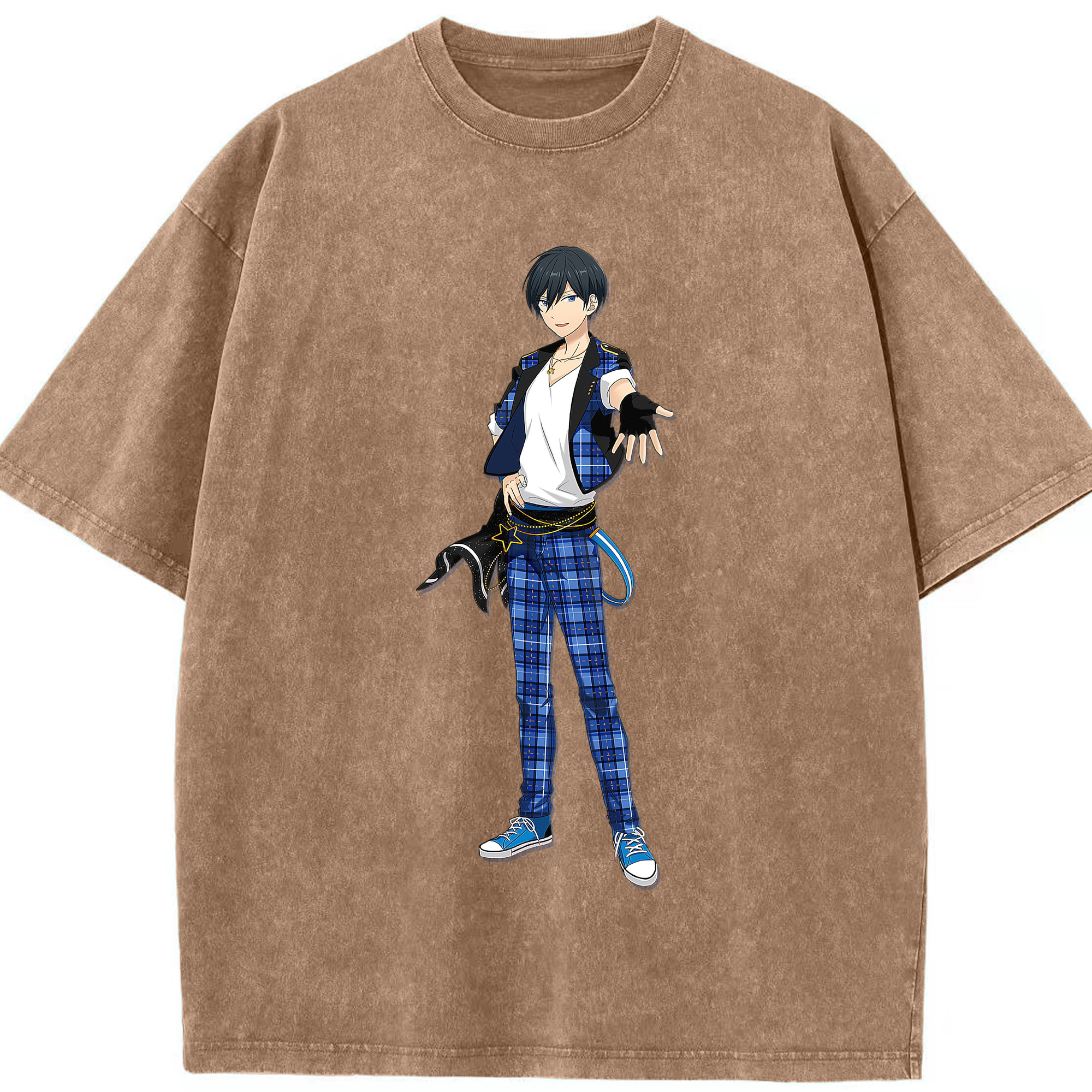 （画像用） あんさんぶるスターズ! Ensemble Stars 綿100% ヴィンテージ風 半袖Tシャツ（フロントプリント）