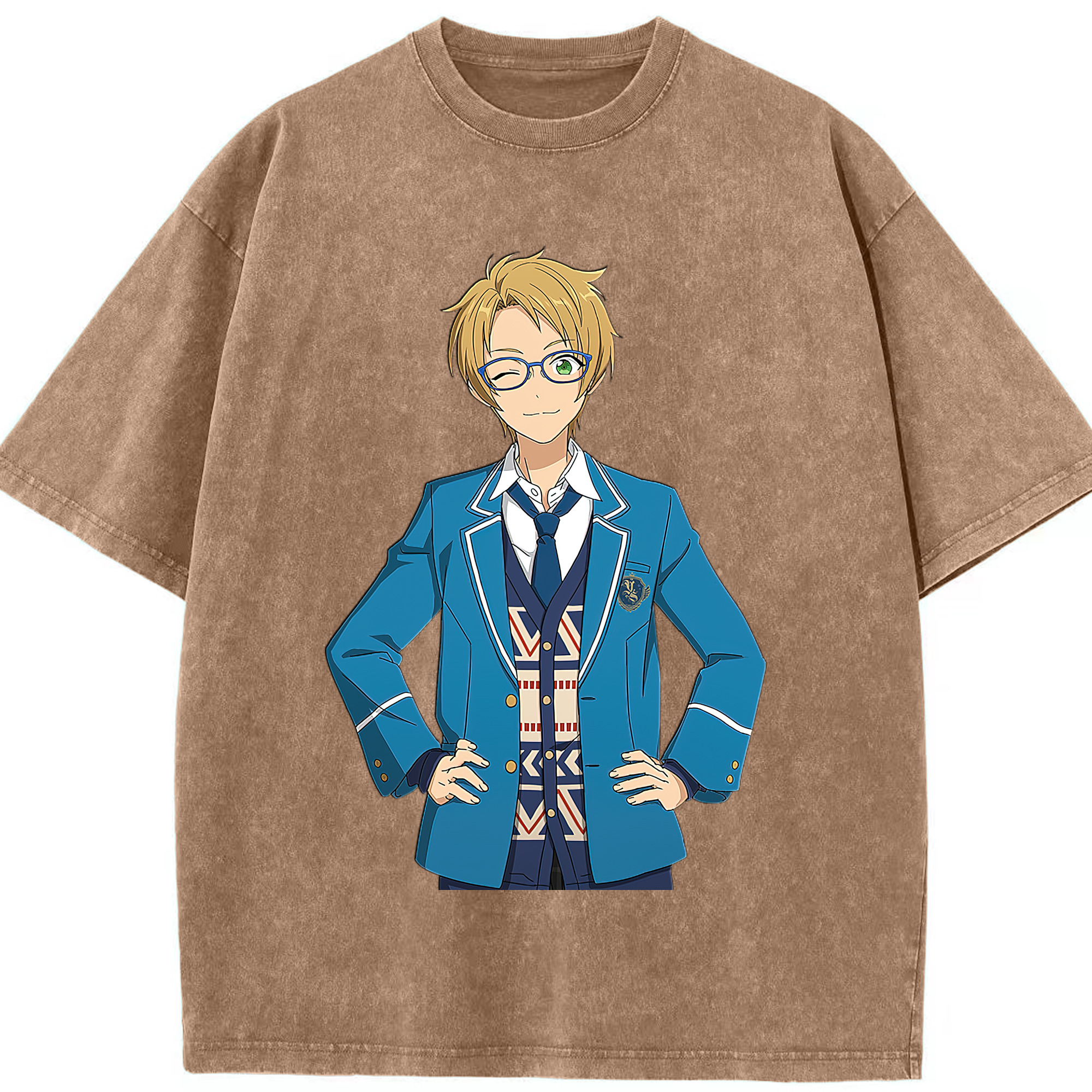 （画像用） あんさんぶるスターズ! Ensemble Stars 綿100% ヴィンテージ風 半袖Tシャツ（フロントプリント）