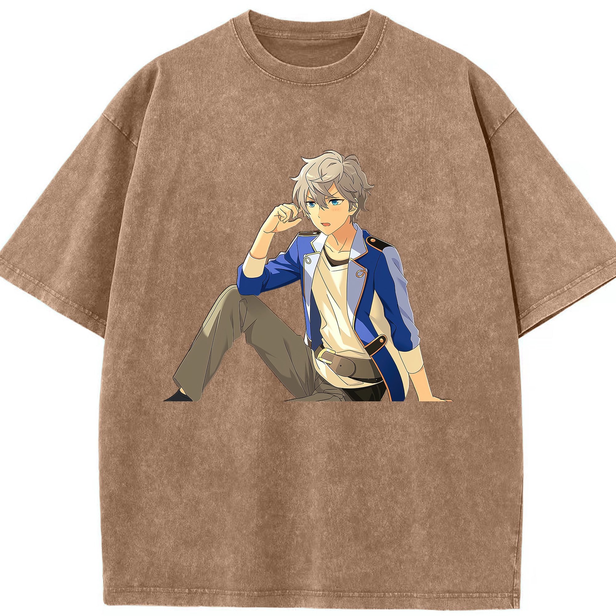 （画像用） あんさんぶるスターズ! Ensemble Stars 綿100% ヴィンテージ風 半袖Tシャツ（フロントプリント）