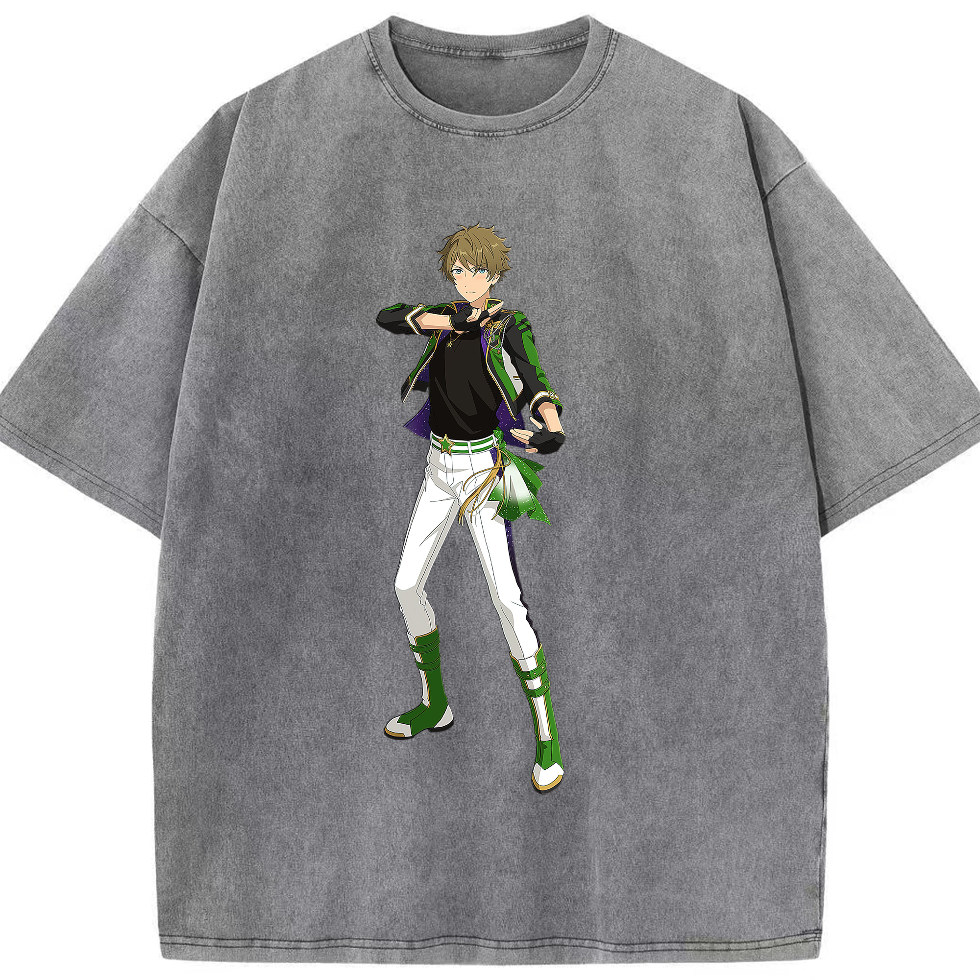 （画像用） あんさんぶるスターズ! Ensemble Stars 綿100% ヴィンテージ風 半袖Tシャツ（フロントプリント）