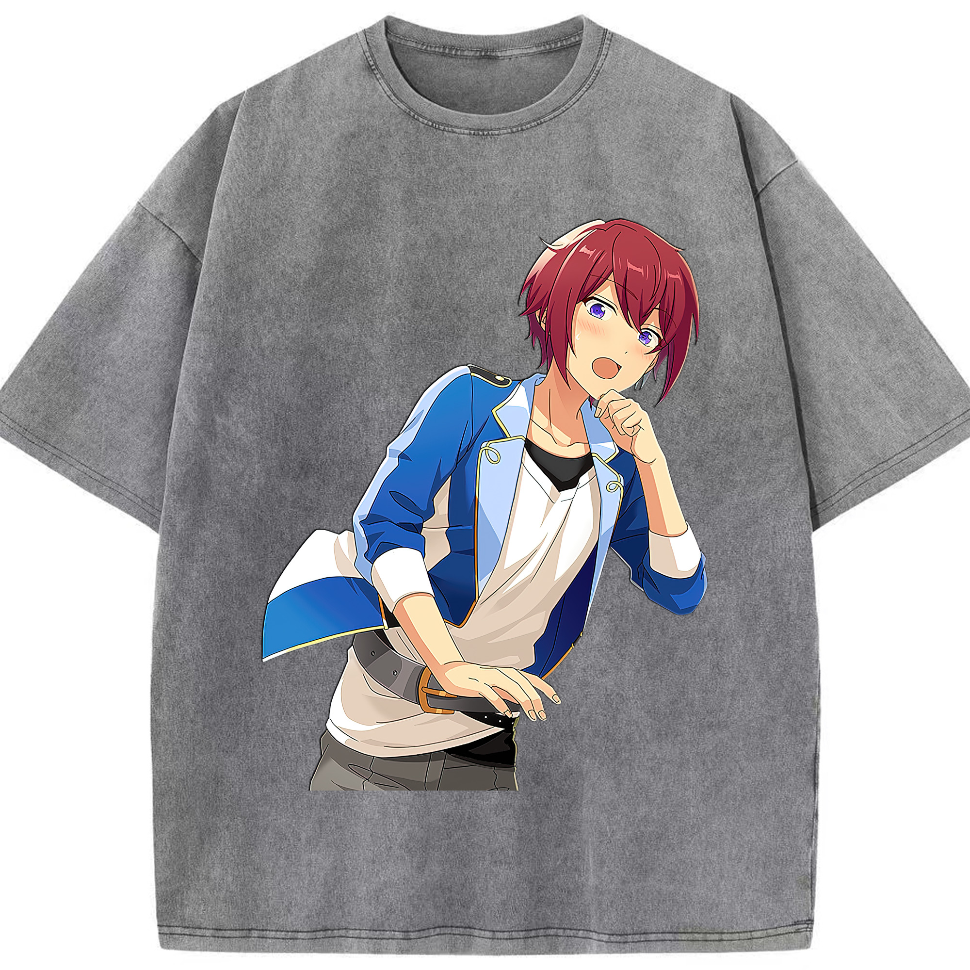 （画像用） あんさんぶるスターズ! Ensemble Stars 綿100% ヴィンテージ風 半袖Tシャツ（フロントプリント）