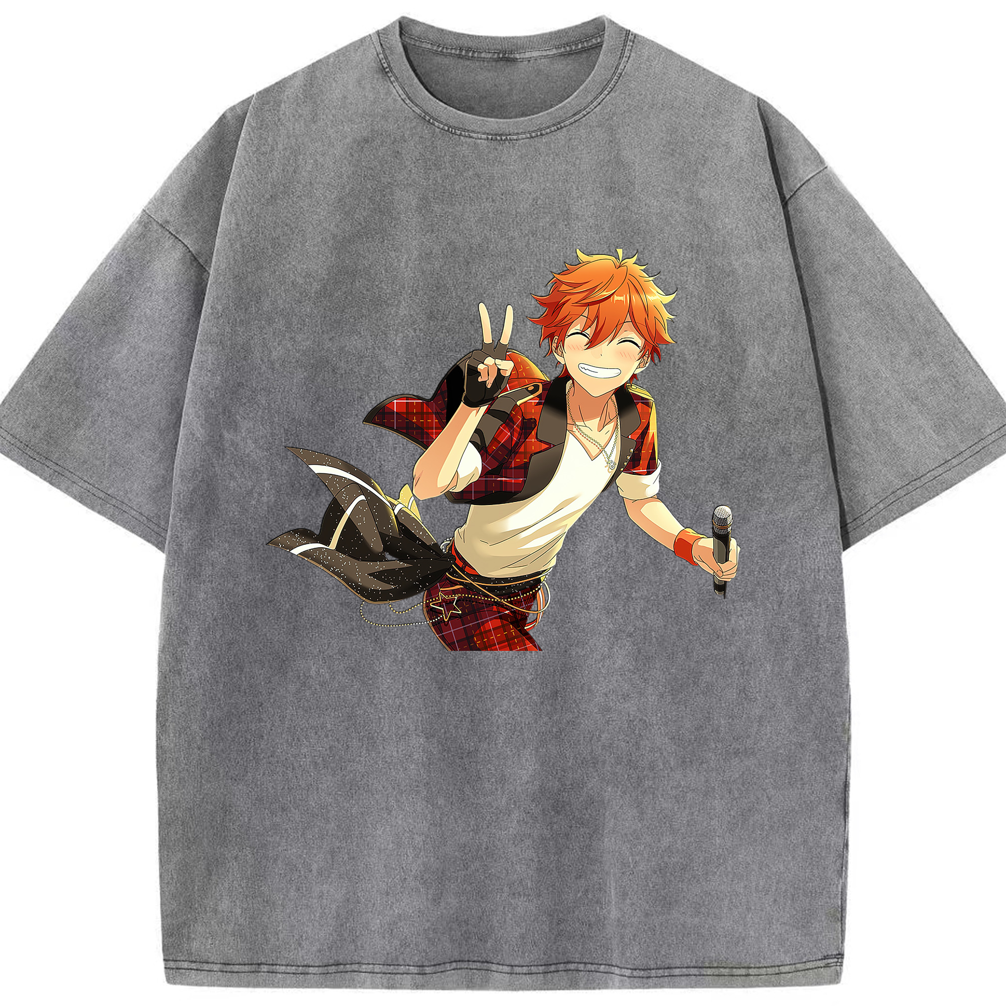 （画像用） あんさんぶるスターズ! Ensemble Stars 綿100% ヴィンテージ風 半袖Tシャツ（フロントプリント）