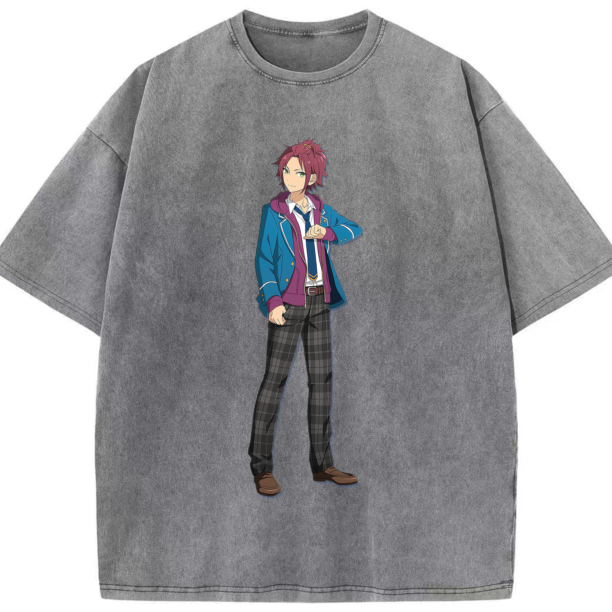 （画像用） あんさんぶるスターズ! Ensemble Stars 綿100% ヴィンテージ風 半袖Tシャツ（フロントプリント）