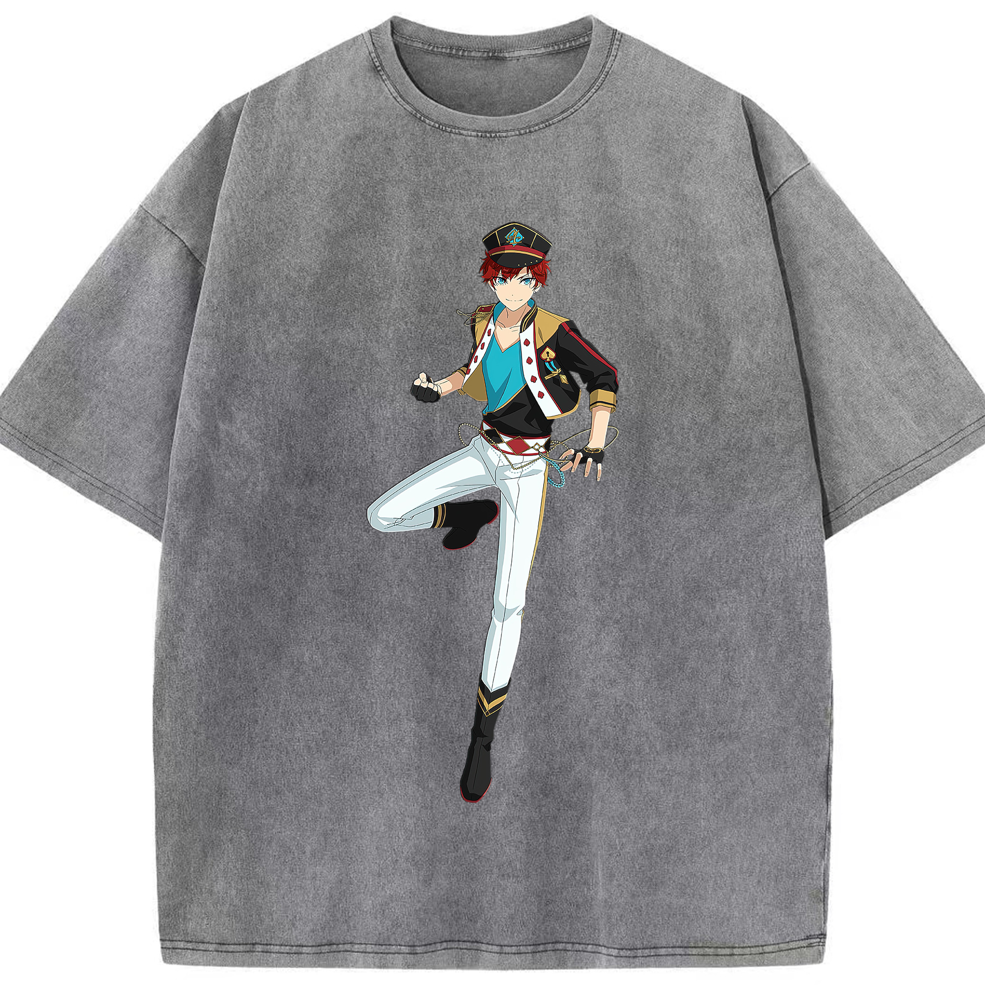 （画像用） あんさんぶるスターズ! Ensemble Stars 綿100% ヴィンテージ風 半袖Tシャツ（フロントプリント）