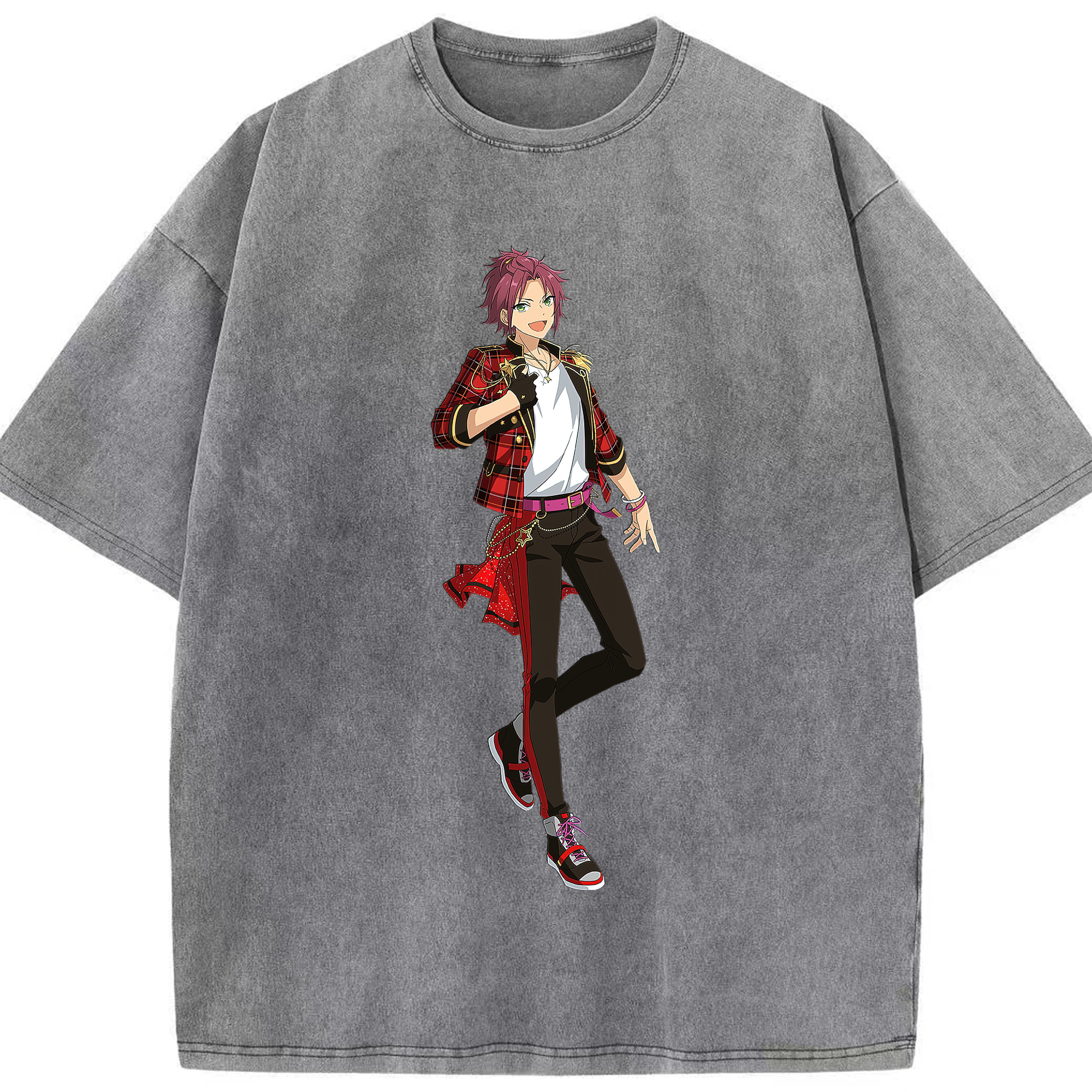 （画像用） あんさんぶるスターズ! Ensemble Stars 綿100% ヴィンテージ風 半袖Tシャツ（フロントプリント）