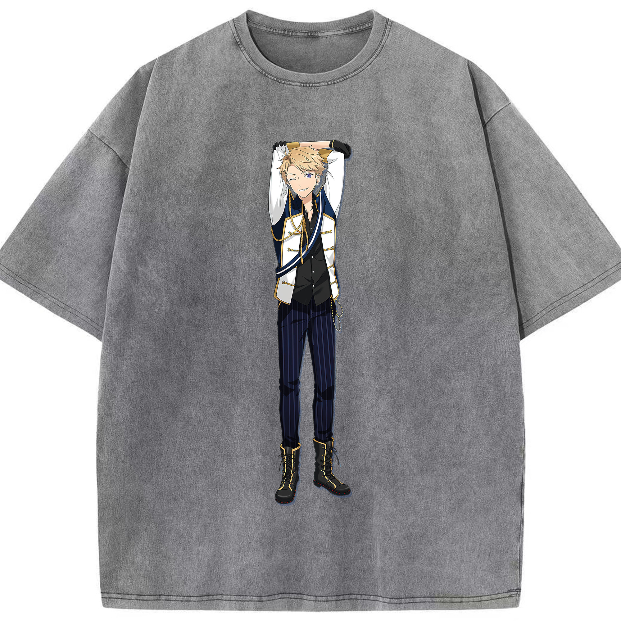 （画像用） あんさんぶるスターズ! Ensemble Stars 綿100% ヴィンテージ風 半袖Tシャツ（フロントプリント）