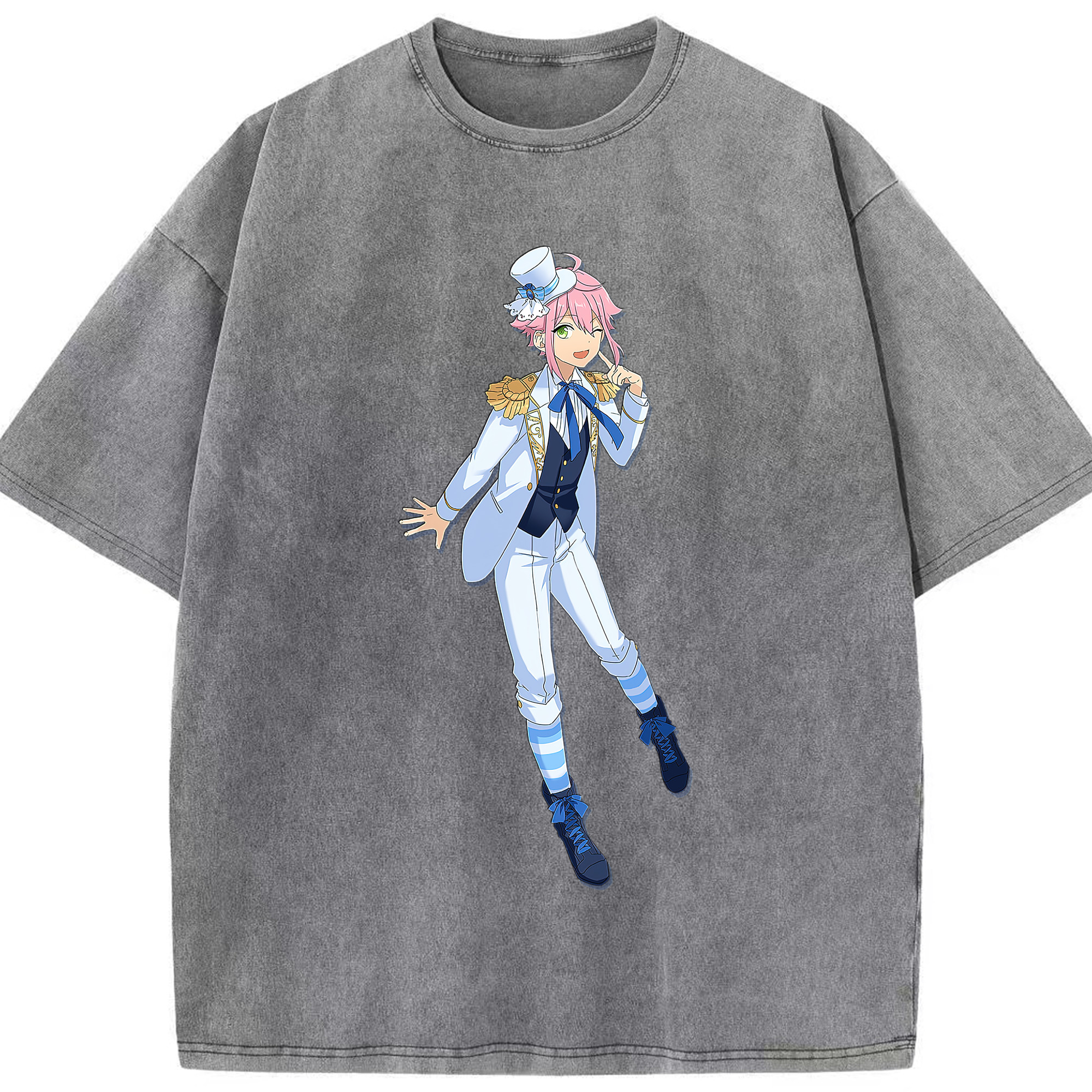 （画像用） あんさんぶるスターズ! Ensemble Stars 綿100% ヴィンテージ風 半袖Tシャツ（フロントプリント）