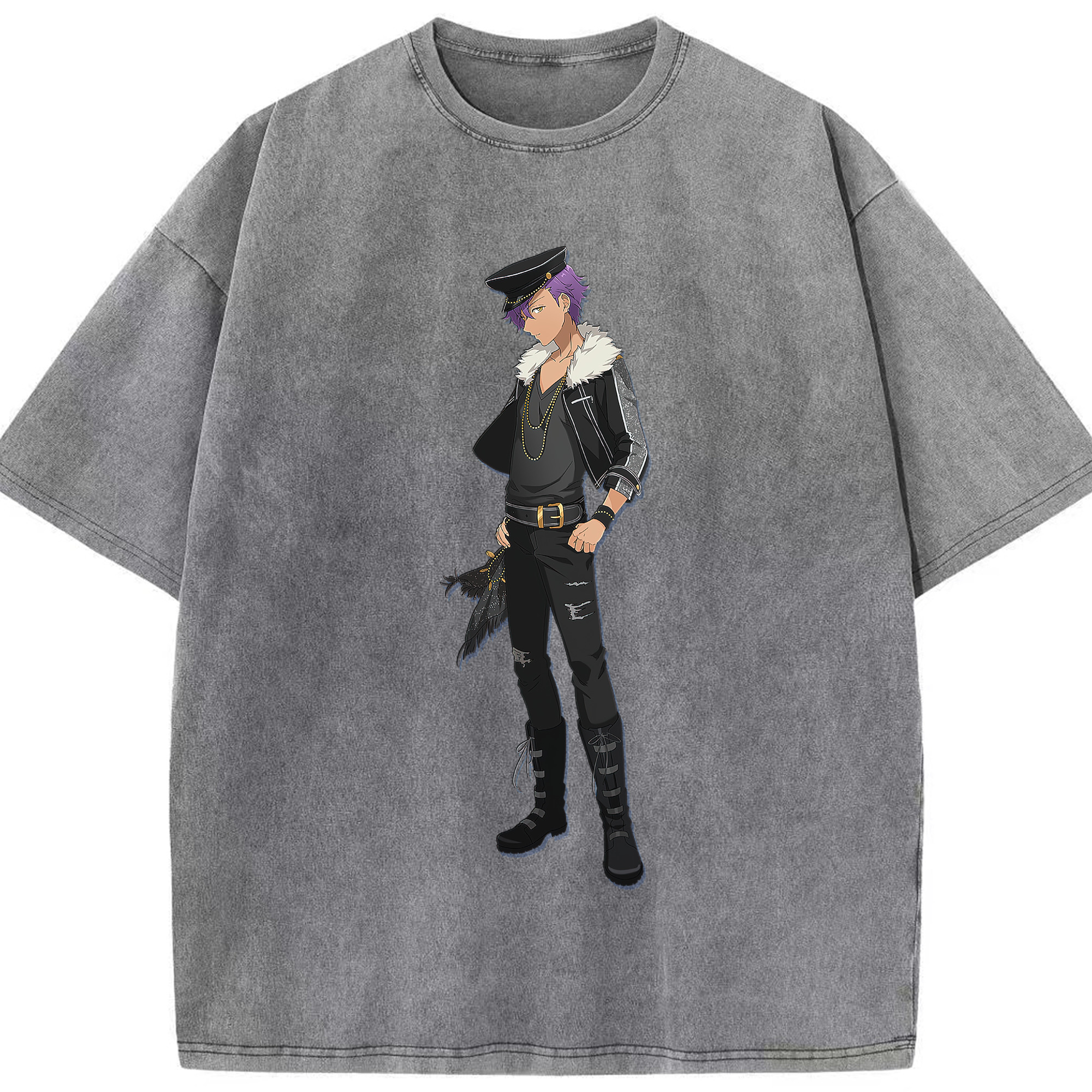 （画像用） あんさんぶるスターズ! Ensemble Stars 綿100% ヴィンテージ風 半袖Tシャツ（フロントプリント）