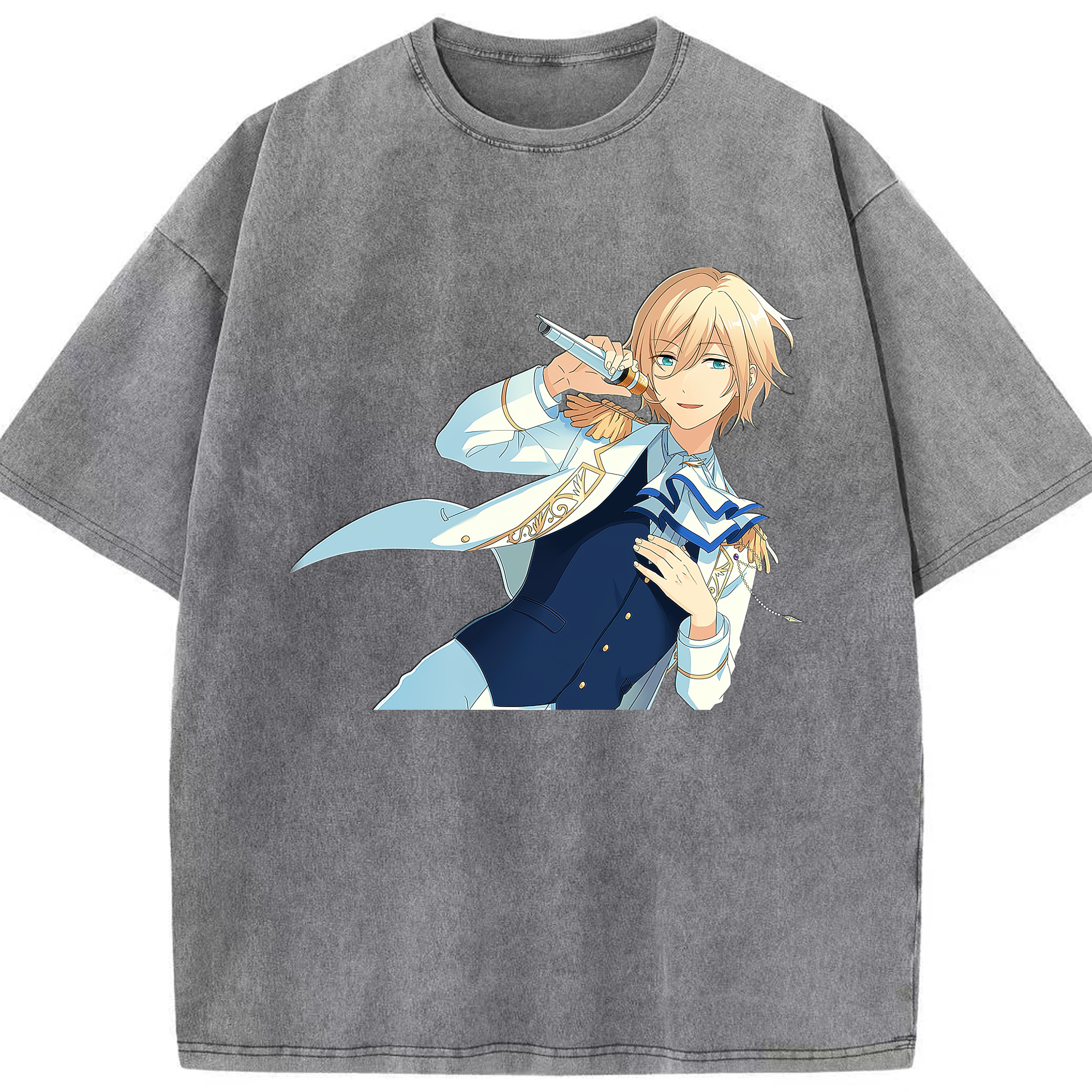 （画像用） あんさんぶるスターズ! Ensemble Stars 綿100% ヴィンテージ風 半袖Tシャツ（フロントプリント）
