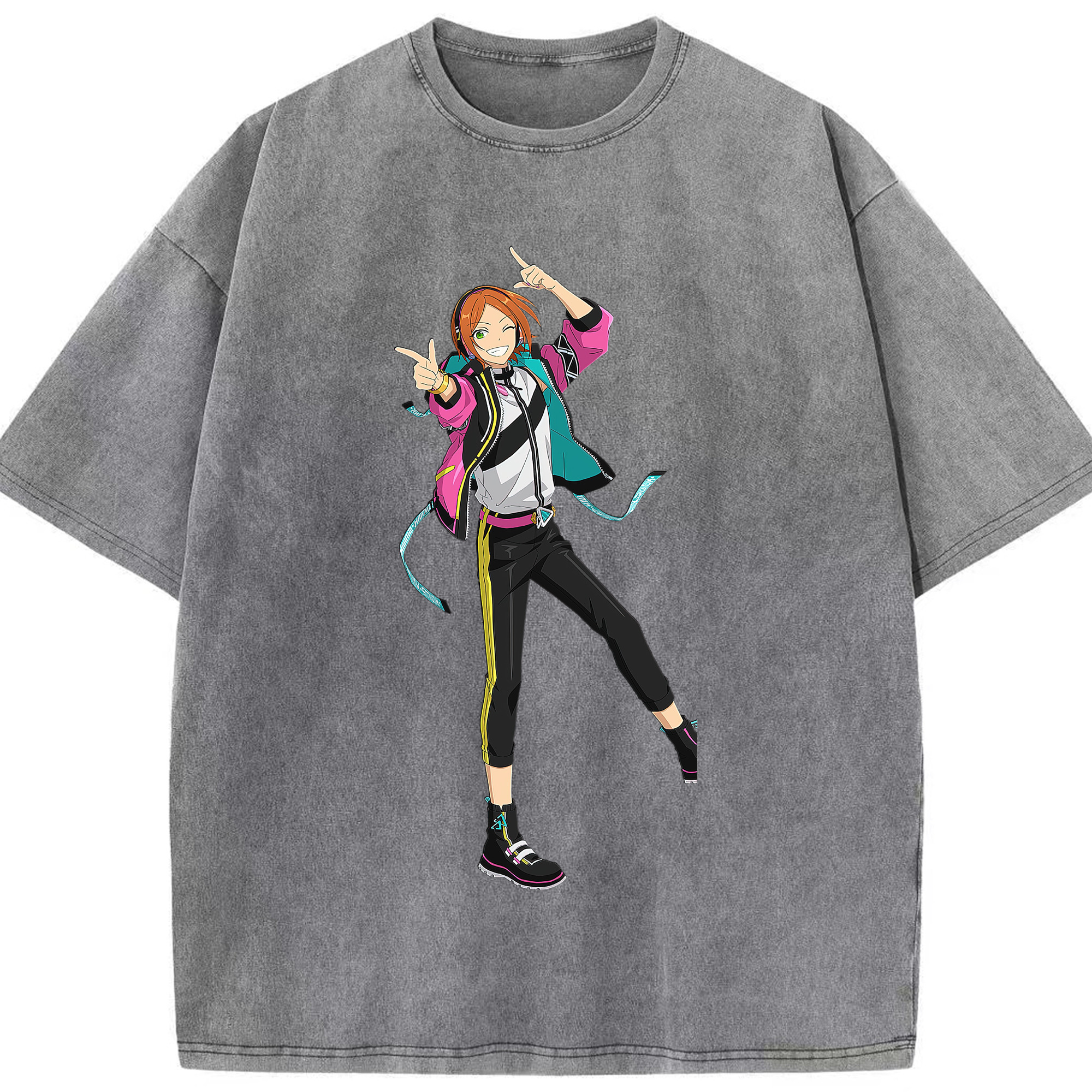 （画像用） あんさんぶるスターズ! Ensemble Stars 綿100% ヴィンテージ風 半袖Tシャツ（フロントプリント）