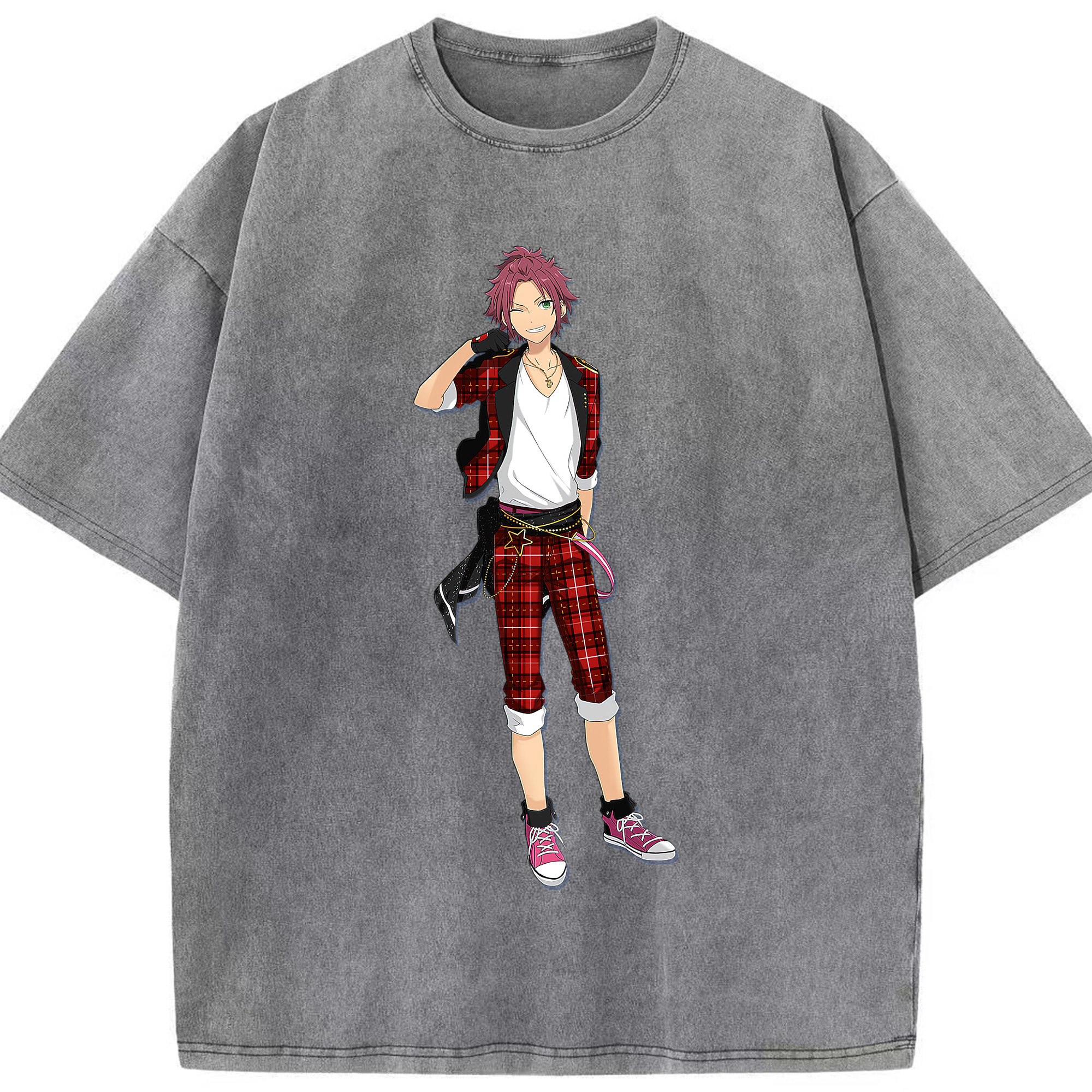 （画像用） あんさんぶるスターズ! Ensemble Stars 綿100% ヴィンテージ風 半袖Tシャツ（フロントプリント）