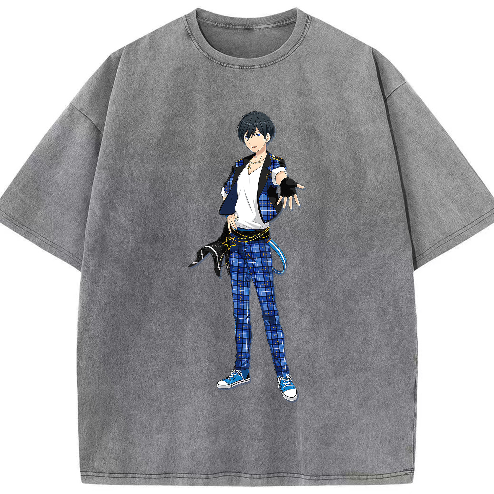 （画像用） あんさんぶるスターズ! Ensemble Stars 綿100% ヴィンテージ風 半袖Tシャツ（フロントプリント）
