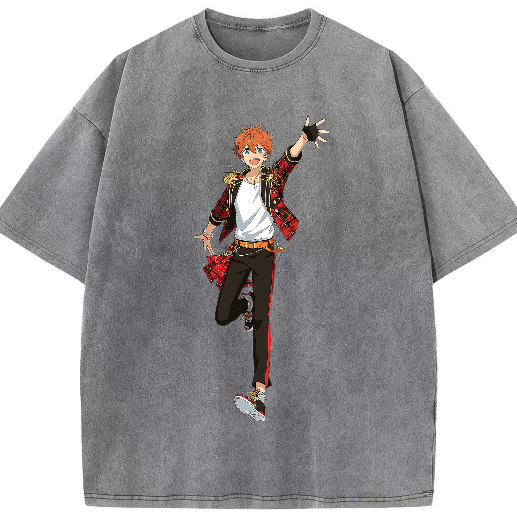 （画像用） あんさんぶるスターズ! Ensemble Stars 綿100% ヴィンテージ風 半袖Tシャツ（フロントプリント）