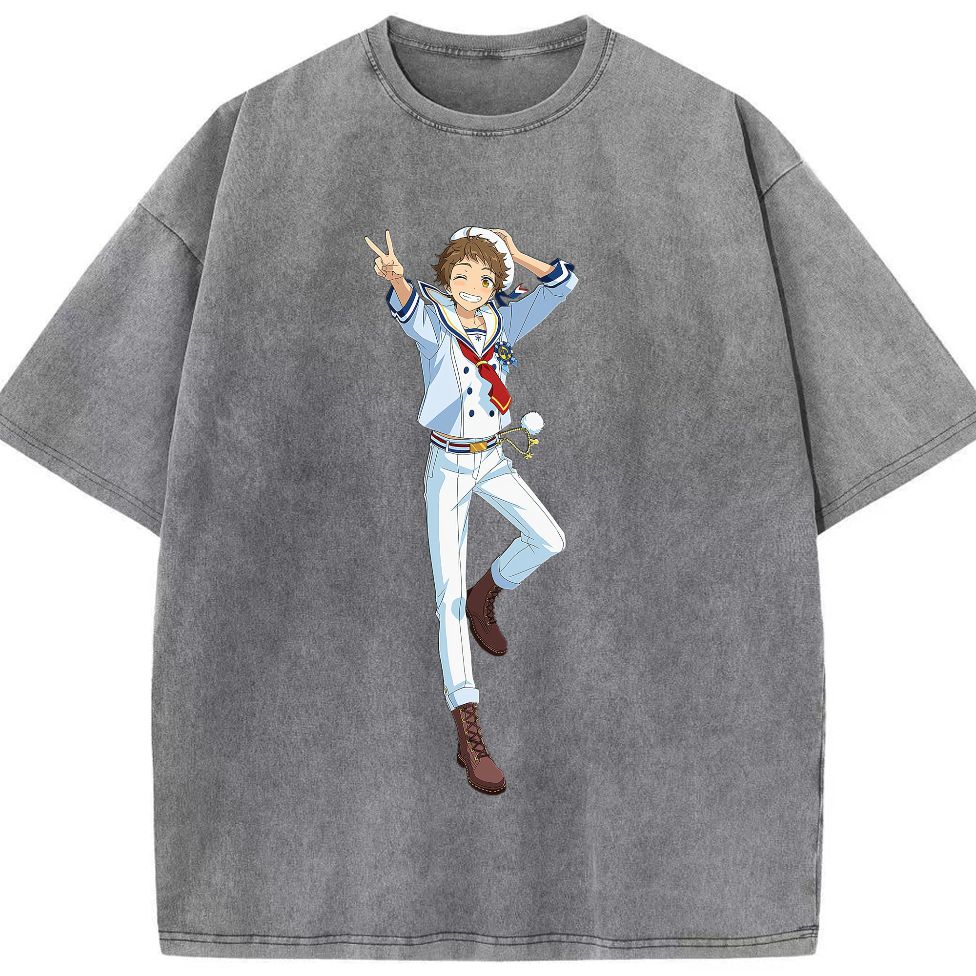 （画像用） あんさんぶるスターズ! Ensemble Stars 綿100% ヴィンテージ風 半袖Tシャツ（フロントプリント）