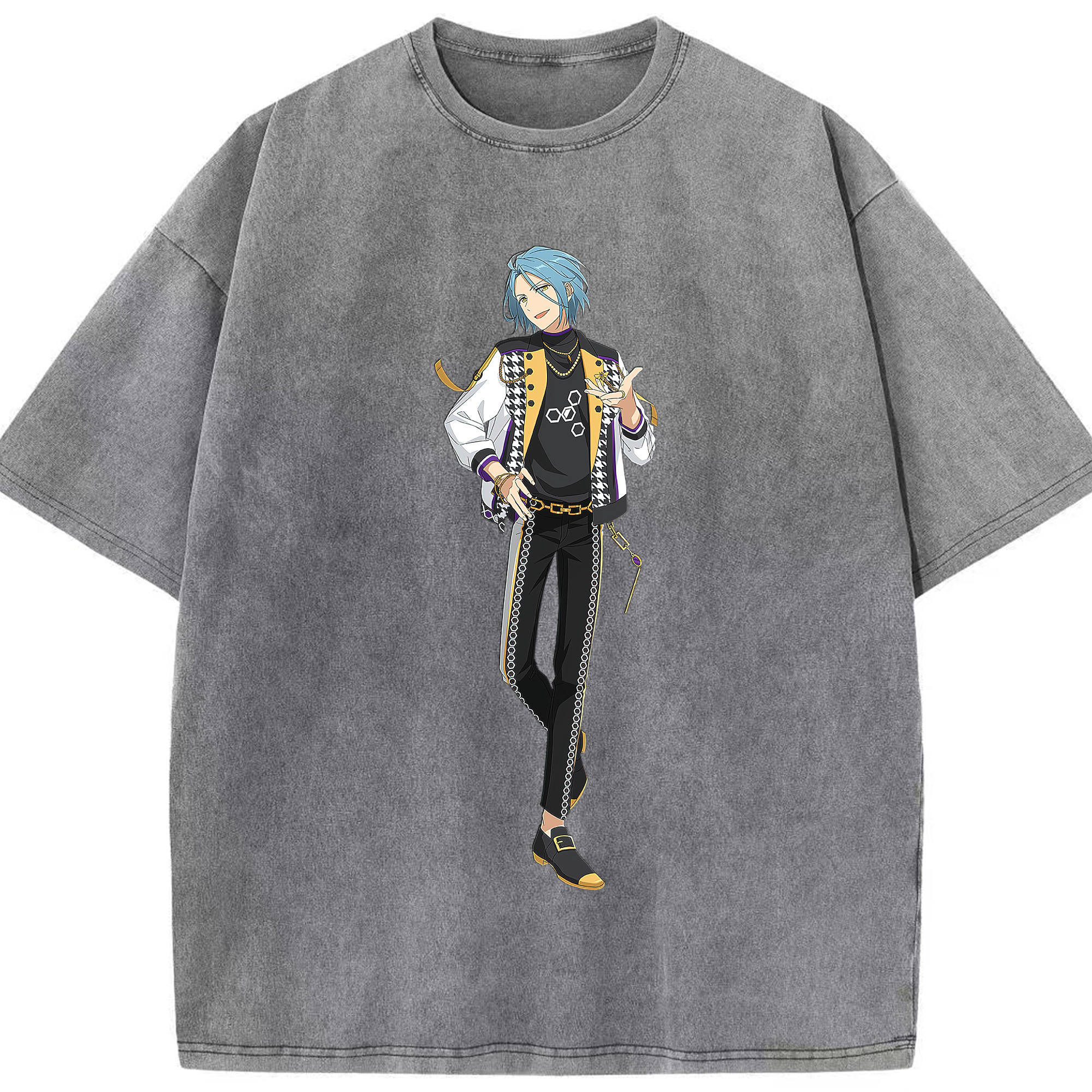 （画像用） あんさんぶるスターズ! Ensemble Stars 綿100% ヴィンテージ風 半袖Tシャツ（フロントプリント）