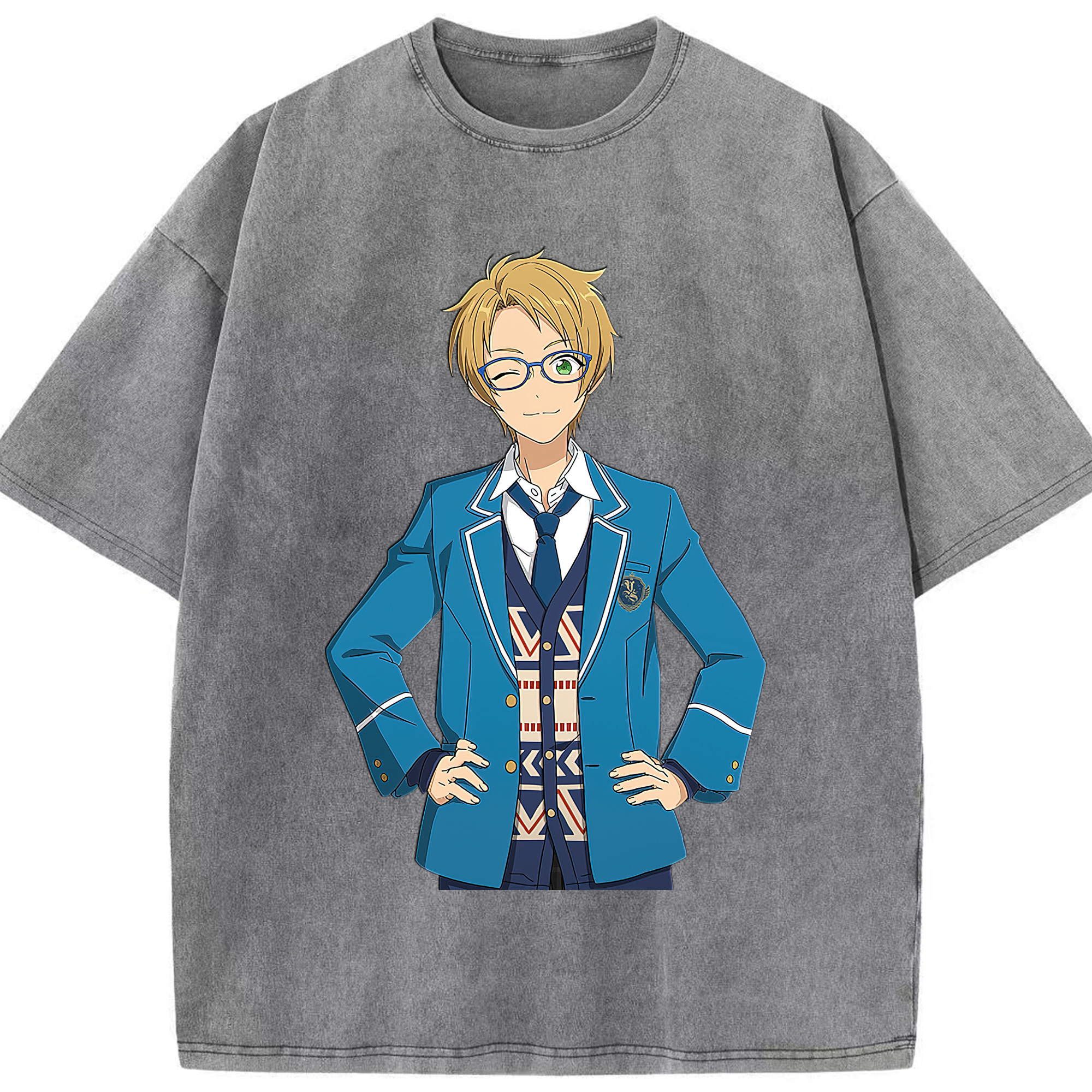 （画像用） あんさんぶるスターズ! Ensemble Stars 綿100% ヴィンテージ風 半袖Tシャツ（フロントプリント）