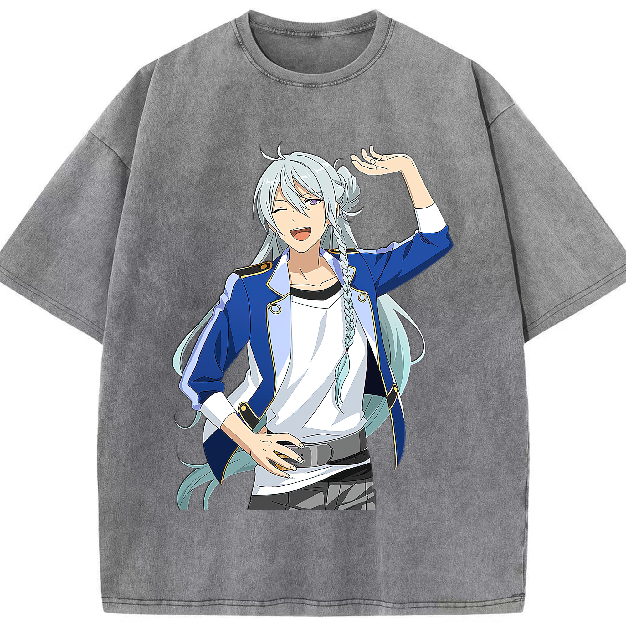 （画像用） あんさんぶるスターズ! Ensemble Stars 綿100% ヴィンテージ風 半袖Tシャツ（フロントプリント）