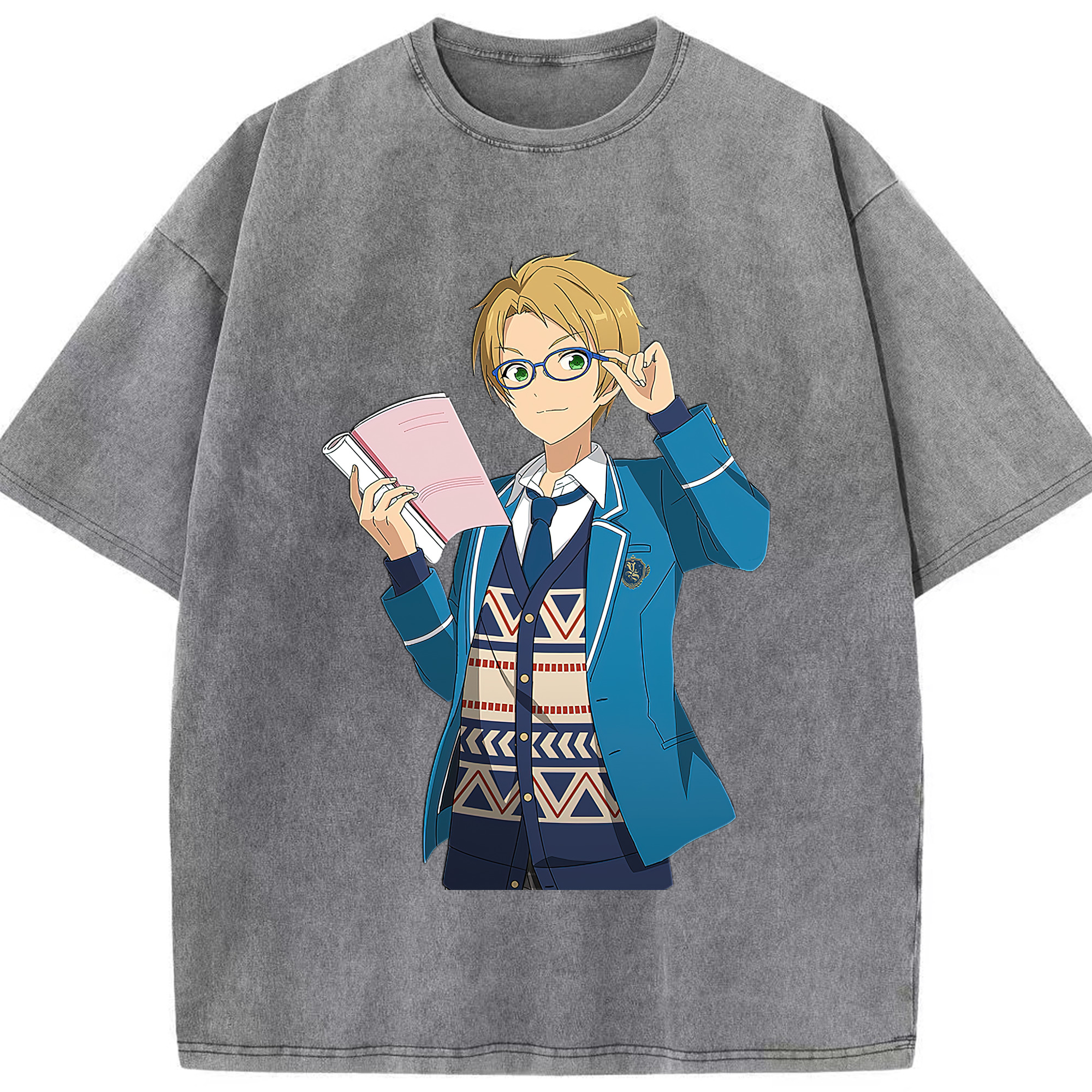 （画像用） あんさんぶるスターズ! Ensemble Stars 綿100% ヴィンテージ風 半袖Tシャツ（フロントプリント）