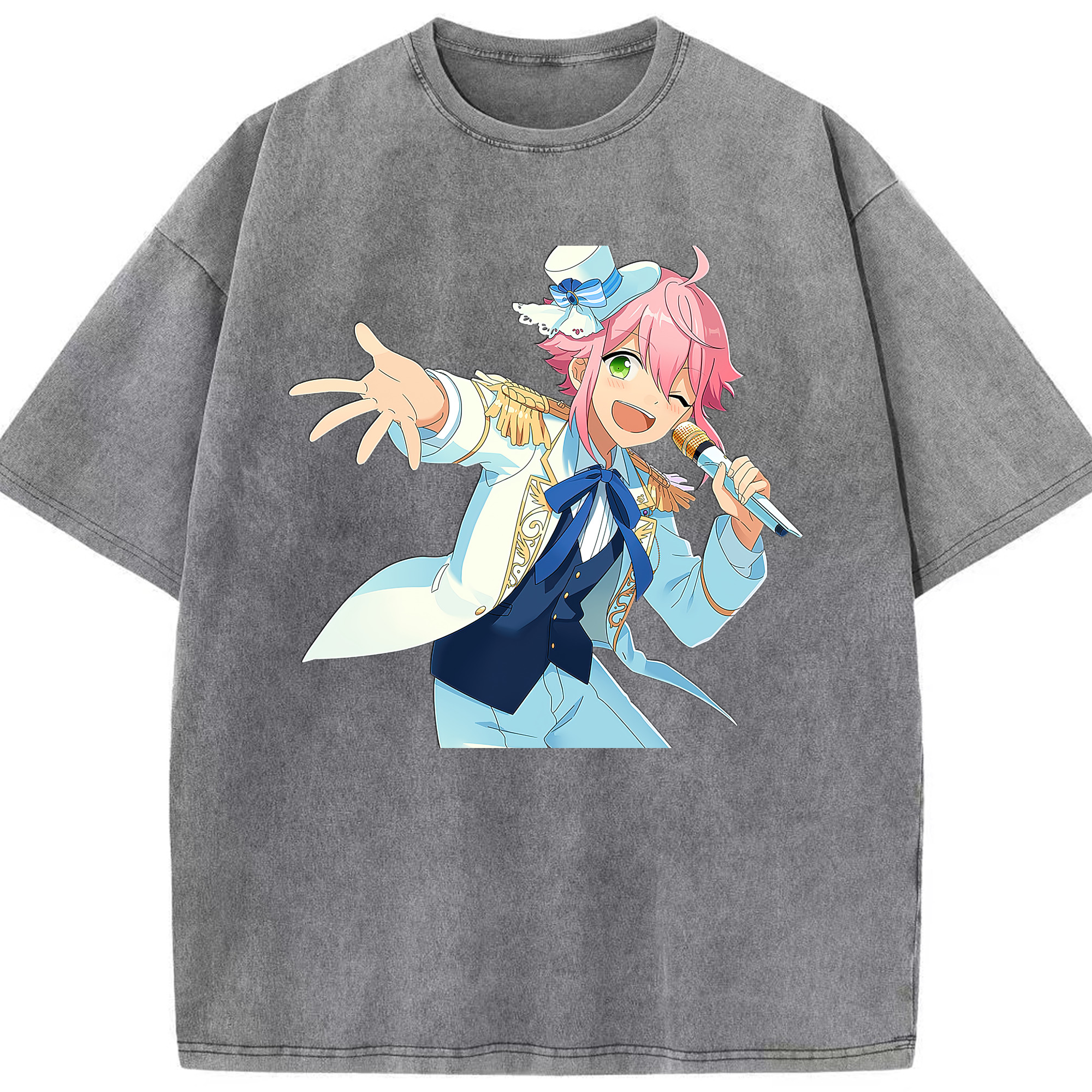（画像用） あんさんぶるスターズ! Ensemble Stars 綿100% ヴィンテージ風 半袖Tシャツ（フロントプリント）