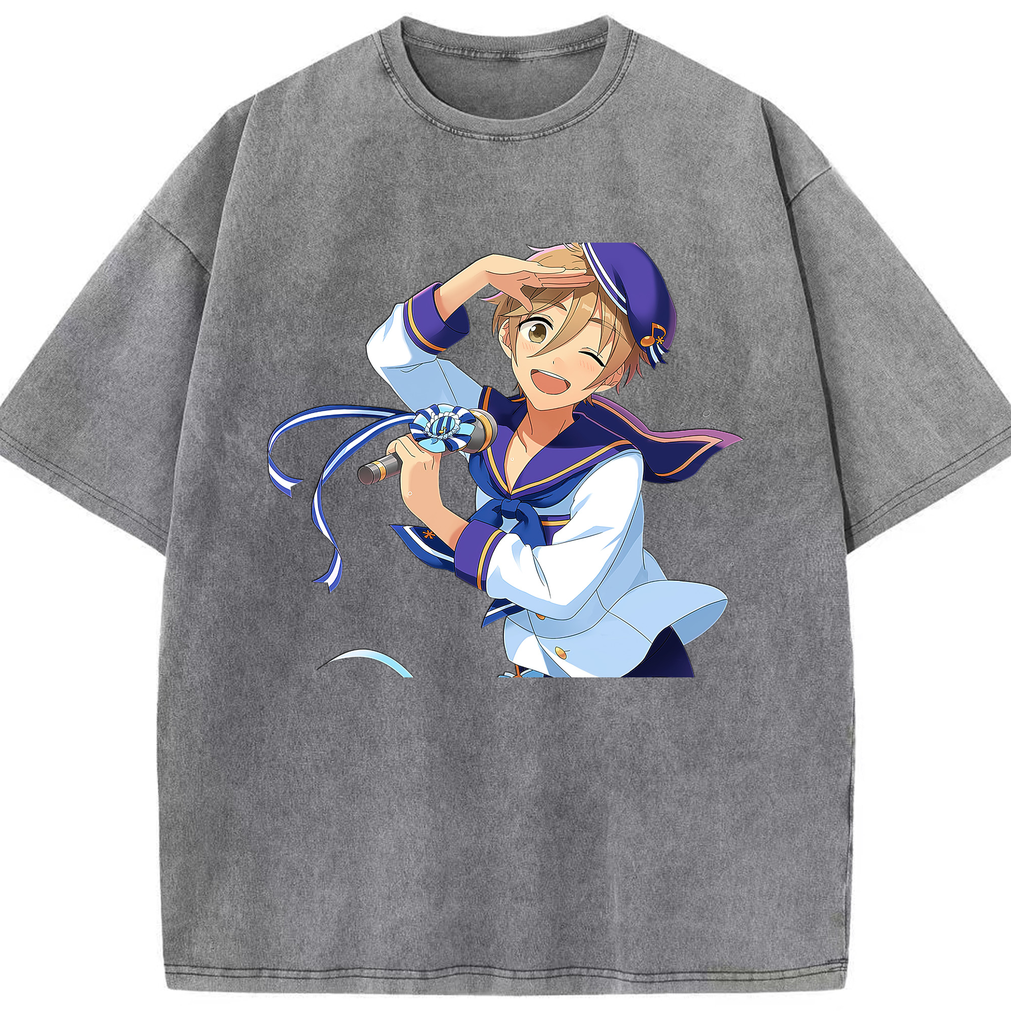 （画像用） あんさんぶるスターズ! Ensemble Stars 綿100% ヴィンテージ風 半袖Tシャツ（フロントプリント）