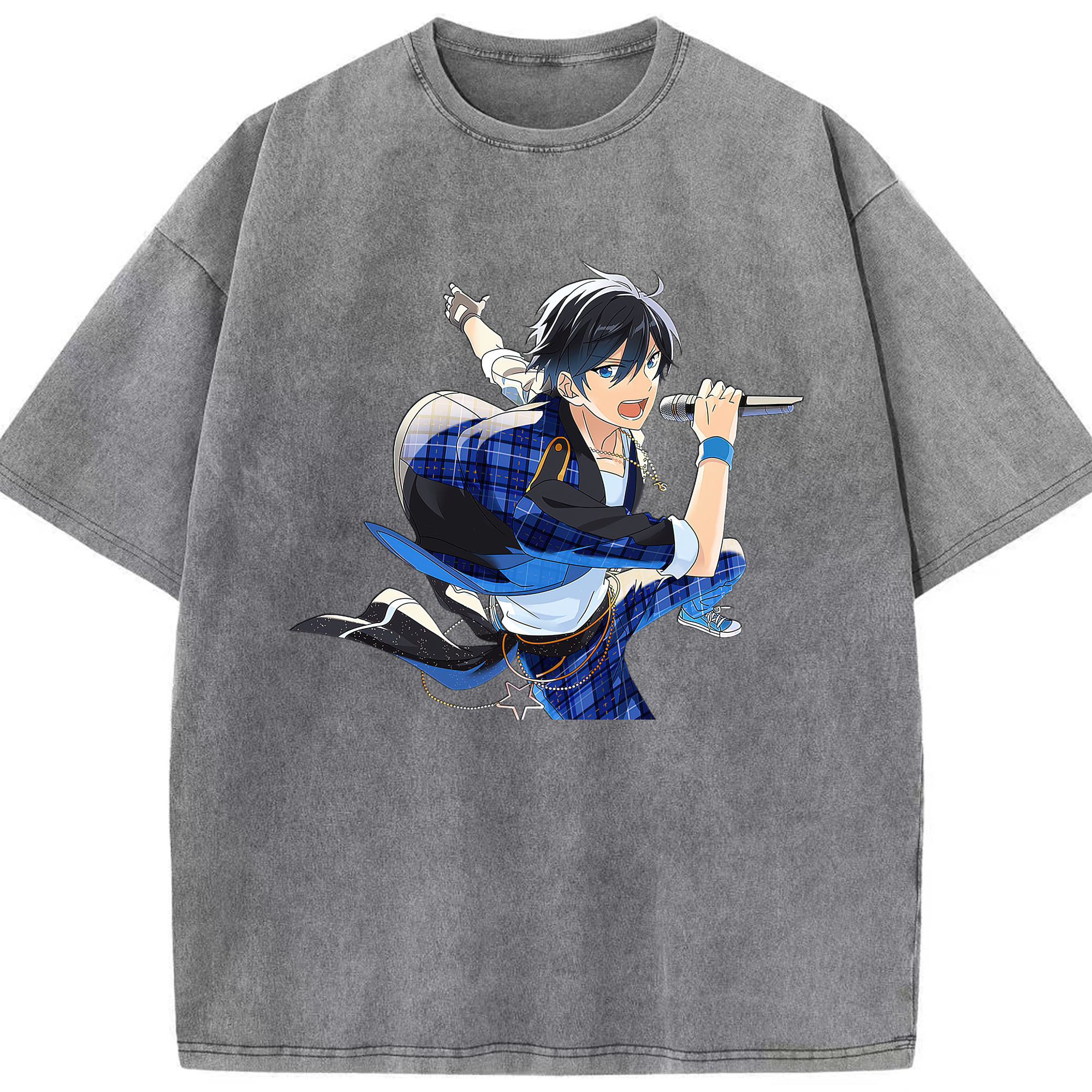 （画像用） あんさんぶるスターズ! Ensemble Stars 綿100% ヴィンテージ風 半袖Tシャツ（フロントプリント）
