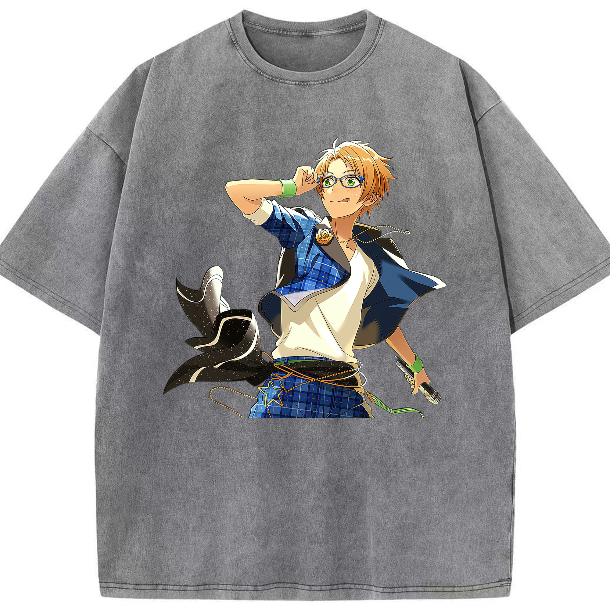 （画像用） あんさんぶるスターズ! Ensemble Stars 綿100% ヴィンテージ風 半袖Tシャツ（フロントプリント）