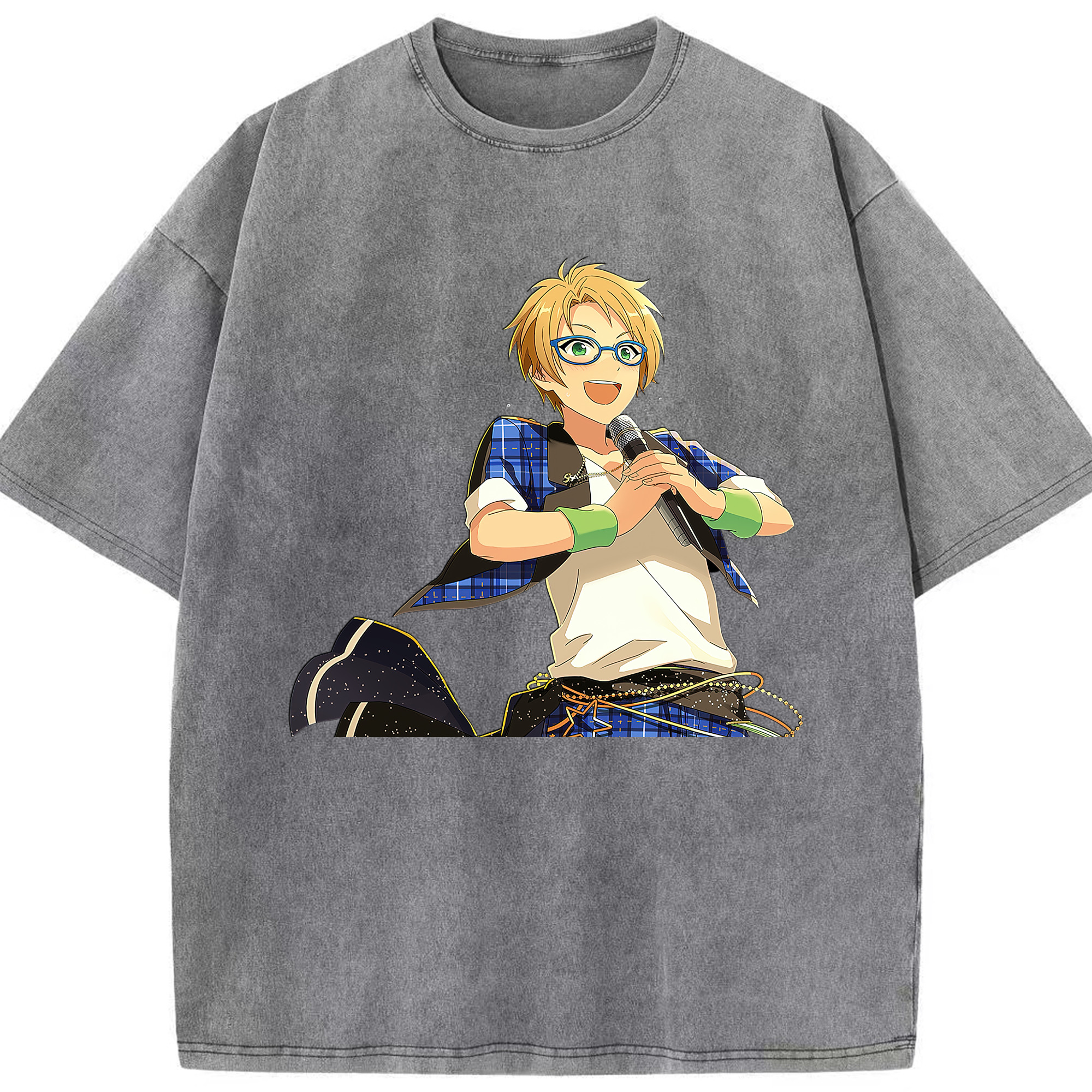 （画像用） あんさんぶるスターズ! Ensemble Stars 綿100% ヴィンテージ風 半袖Tシャツ（フロントプリント）