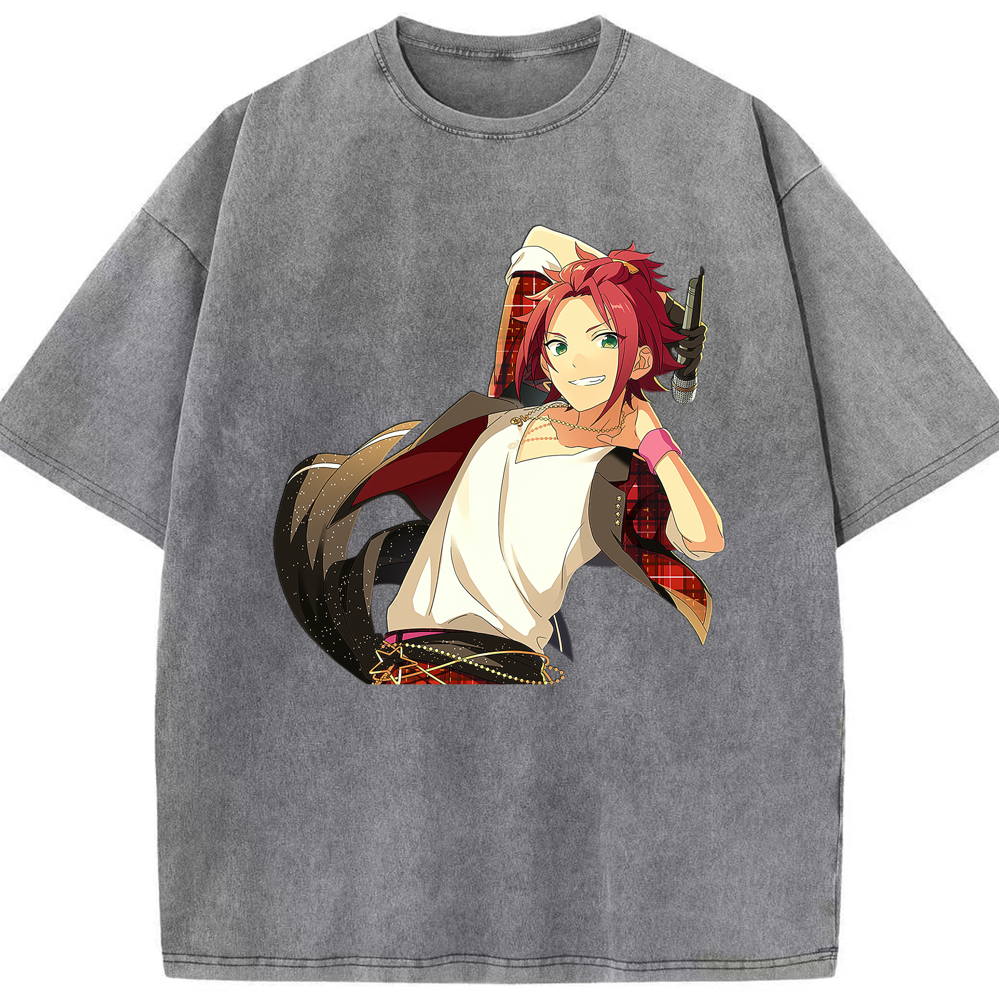 （画像用） あんさんぶるスターズ! Ensemble Stars 綿100% ヴィンテージ風 半袖Tシャツ（フロントプリント）