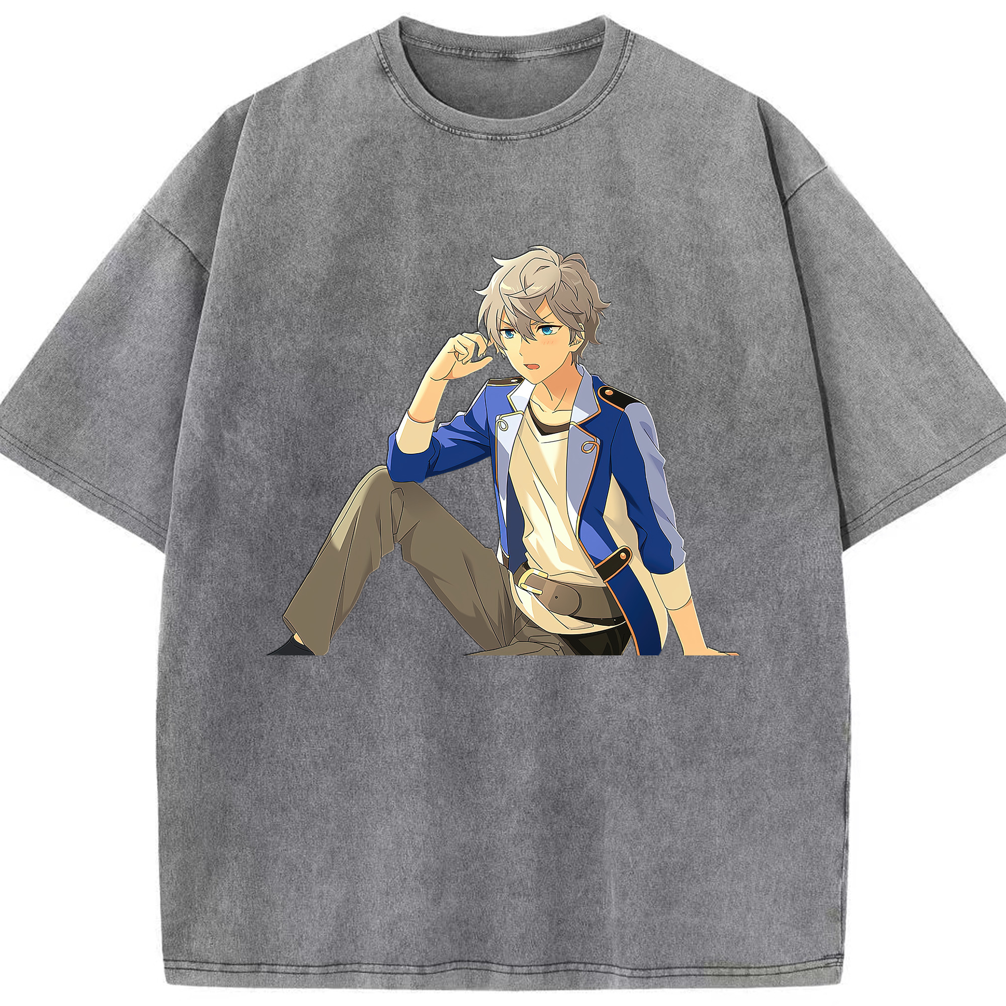 （画像用） あんさんぶるスターズ! Ensemble Stars 綿100% ヴィンテージ風 半袖Tシャツ（フロントプリント）