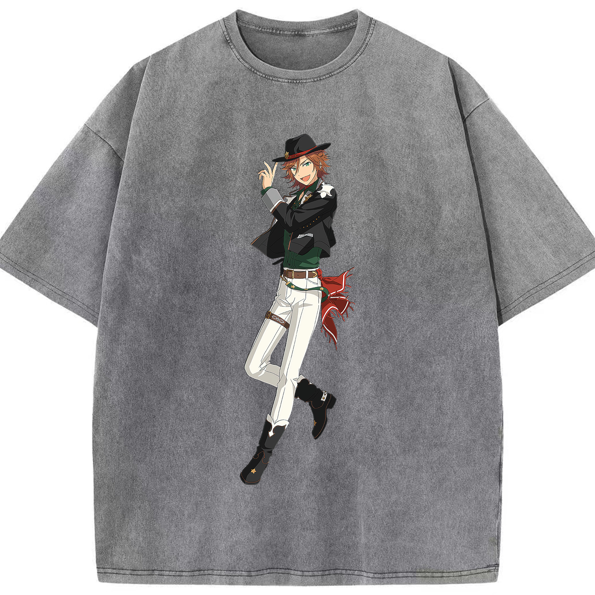 （画像用） あんさんぶるスターズ! Ensemble Stars 綿100% ヴィンテージ風 半袖Tシャツ（フロントプリント）