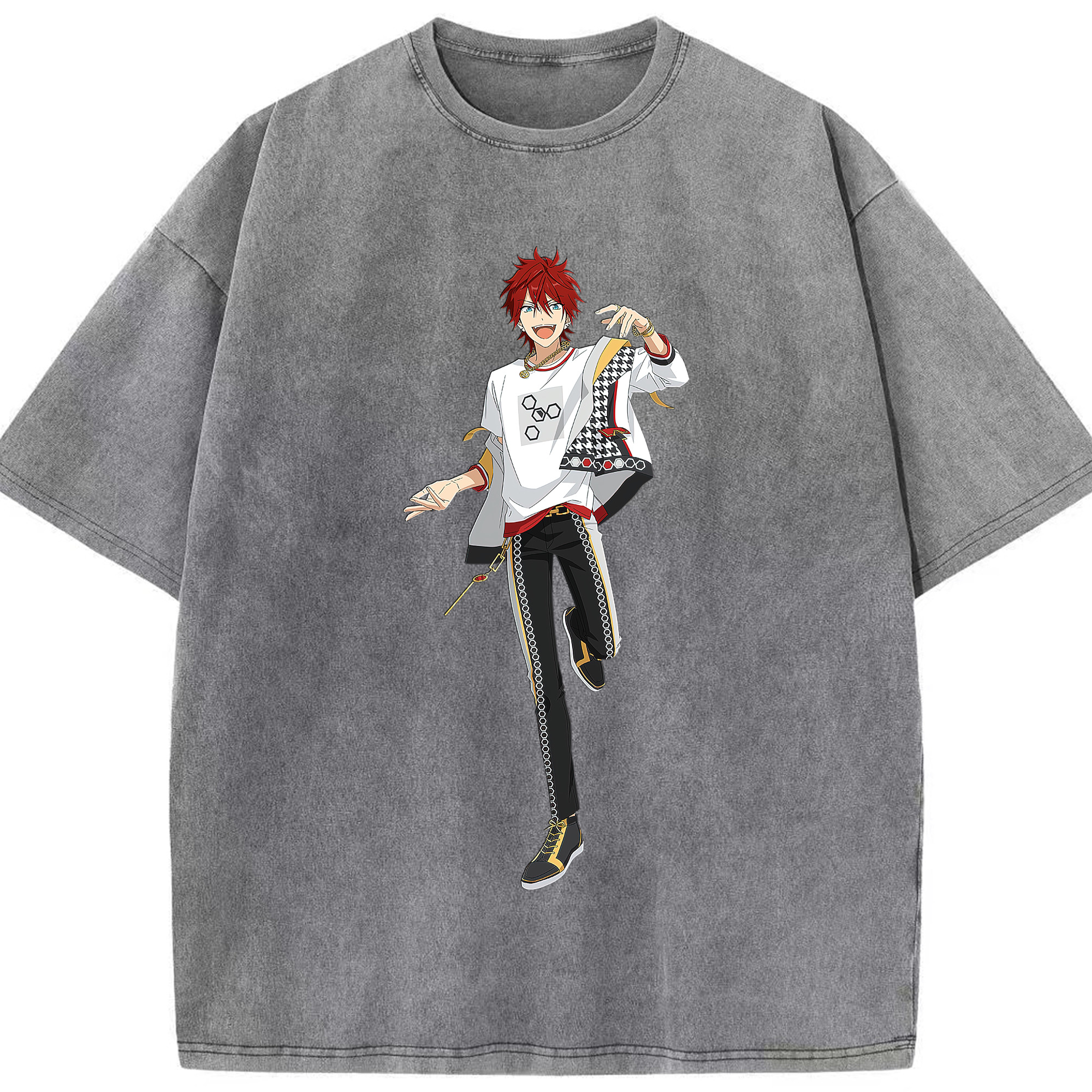 （画像用） あんさんぶるスターズ! Ensemble Stars 綿100% ヴィンテージ風 半袖Tシャツ（フロントプリント）