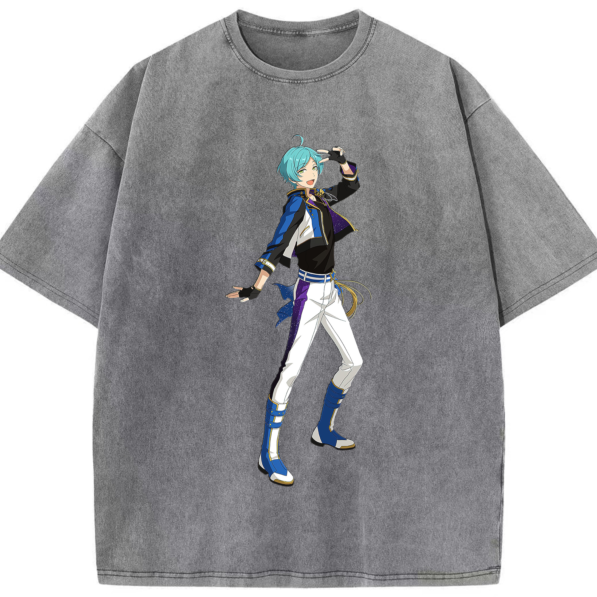 （画像用） あんさんぶるスターズ! Ensemble Stars 綿100% ヴィンテージ風 半袖Tシャツ（フロントプリント）