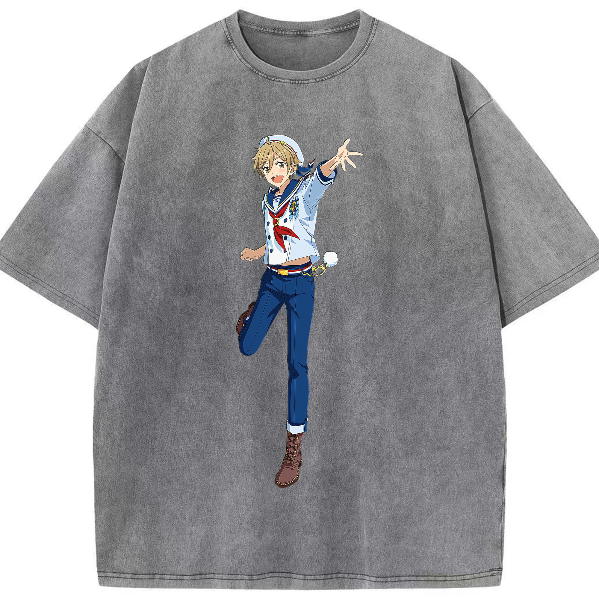（画像用） あんさんぶるスターズ! Ensemble Stars 綿100% ヴィンテージ風 半袖Tシャツ（フロントプリント）