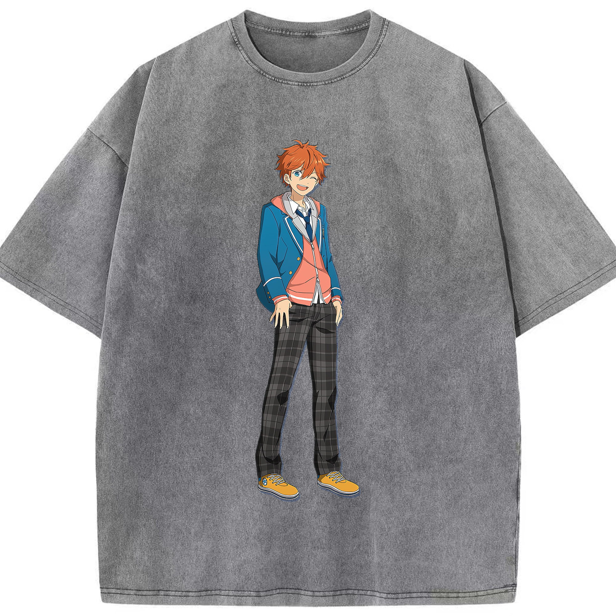 （画像用） あんさんぶるスターズ! Ensemble Stars 綿100% ヴィンテージ風 半袖Tシャツ（フロントプリント）