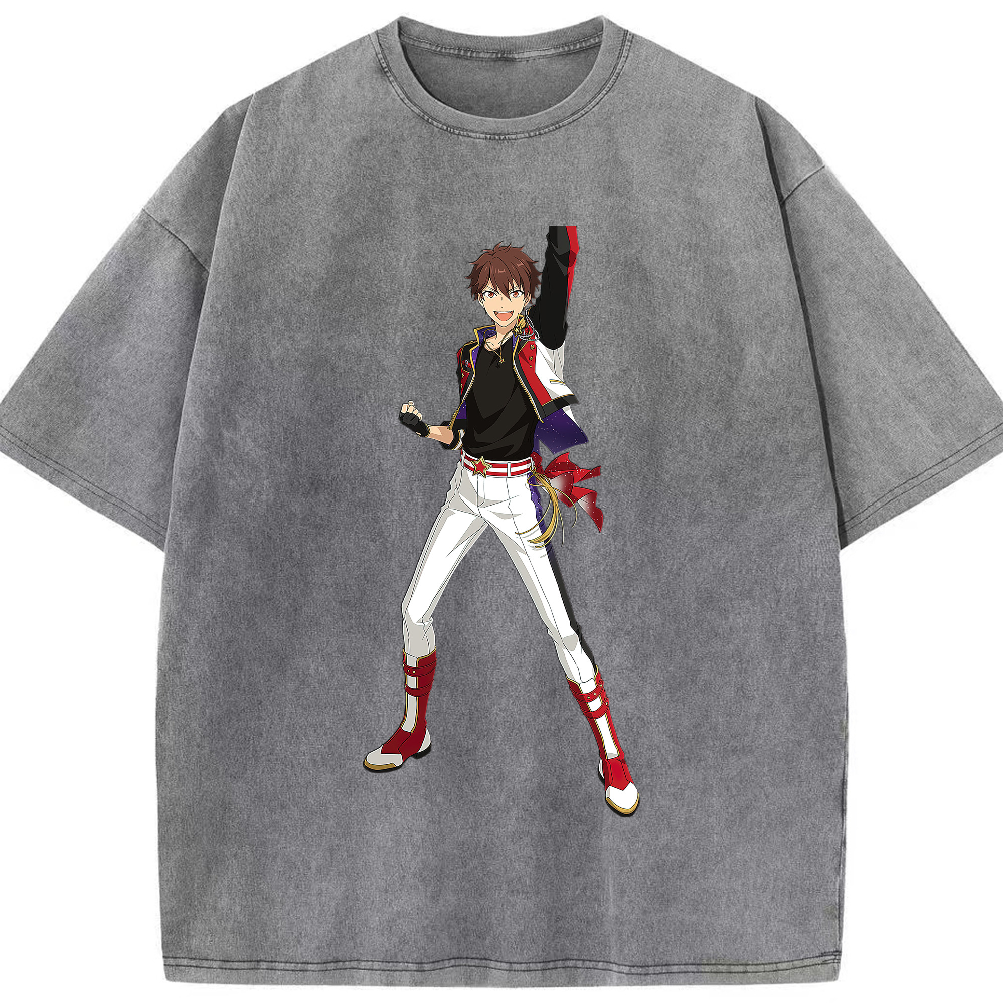 （画像用） あんさんぶるスターズ! Ensemble Stars 綿100% ヴィンテージ風 半袖Tシャツ（フロントプリント）