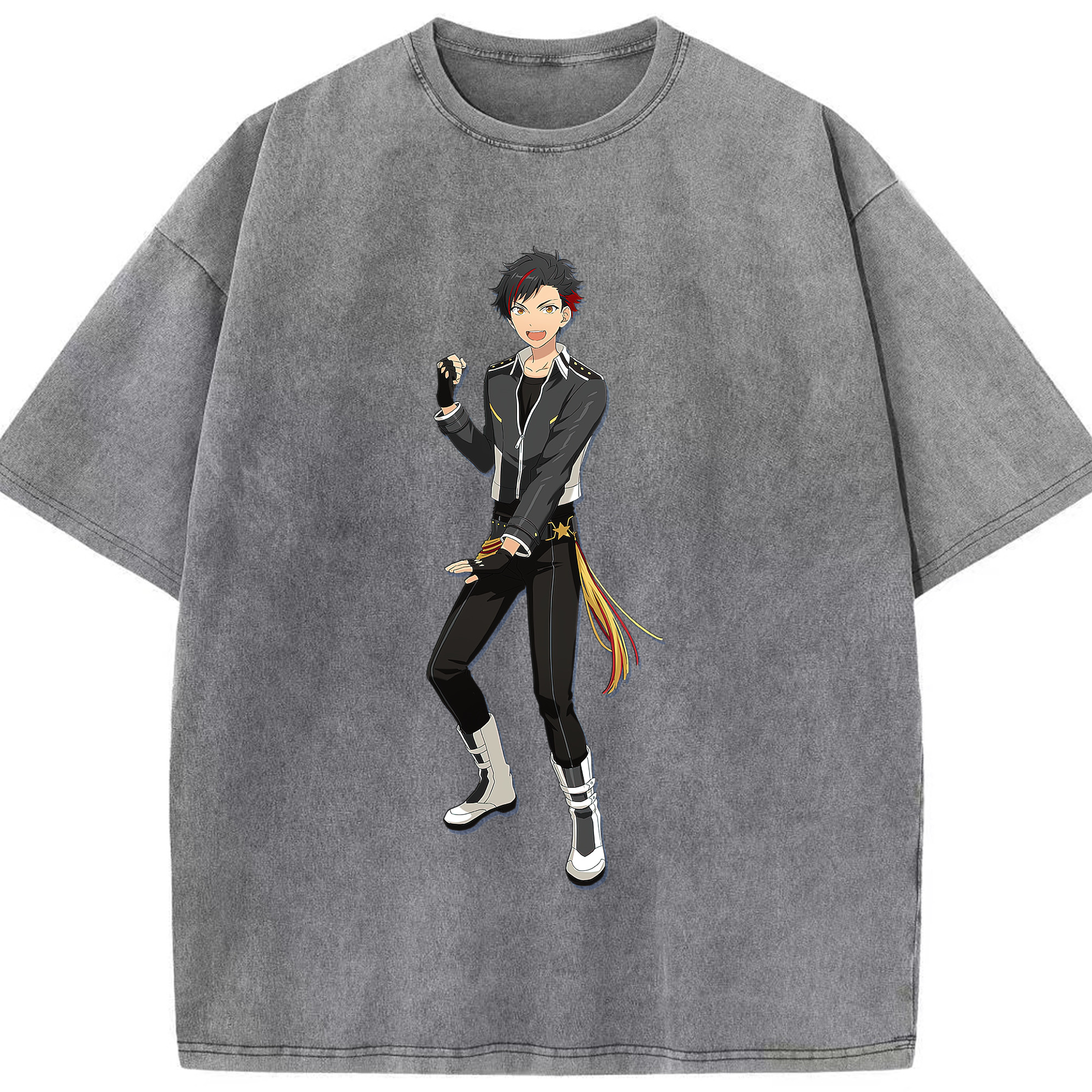 （画像用） あんさんぶるスターズ! Ensemble Stars 綿100% ヴィンテージ風 半袖Tシャツ（フロントプリント）