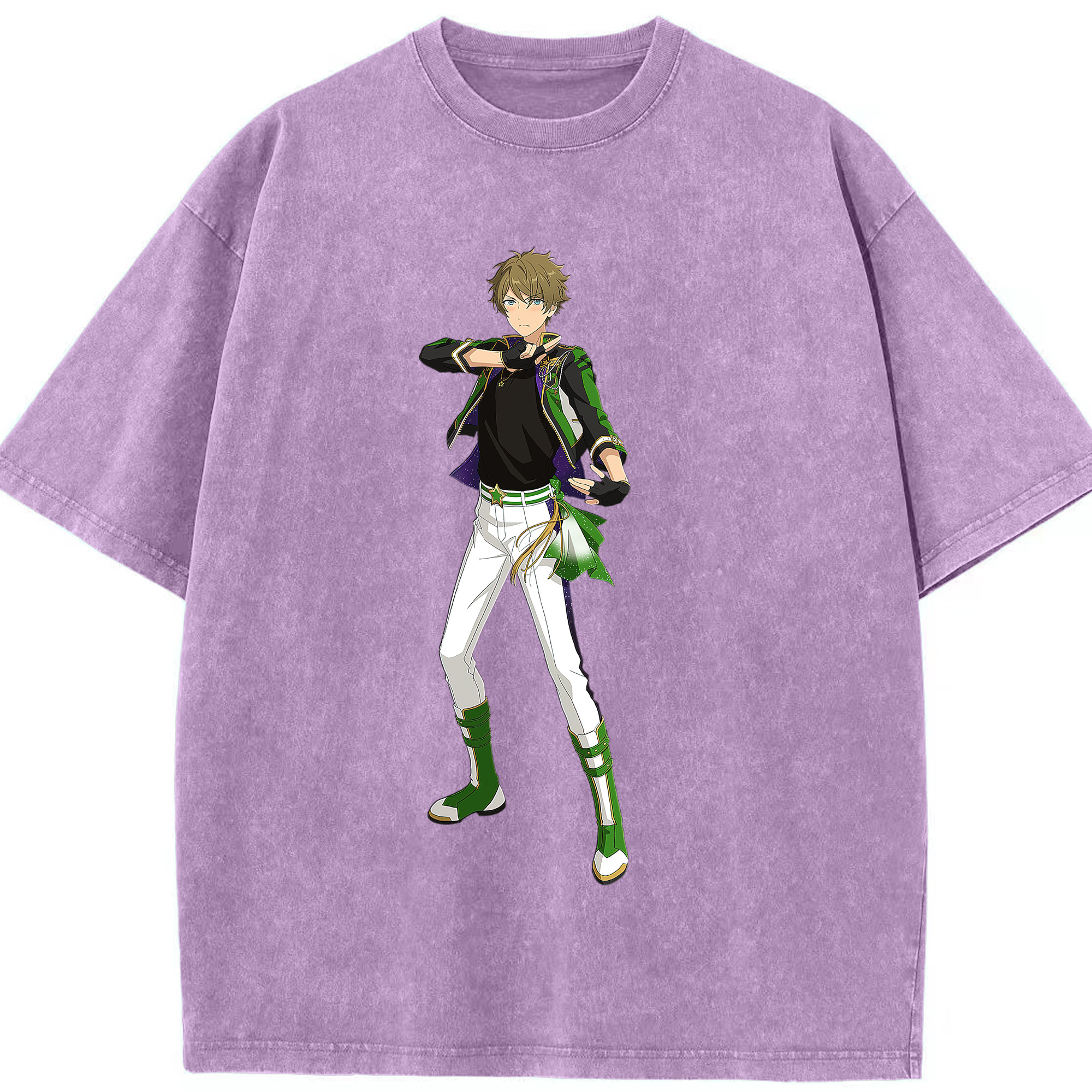 （画像用） あんさんぶるスターズ! Ensemble Stars 綿100% ヴィンテージ風 半袖Tシャツ（フロントプリント）