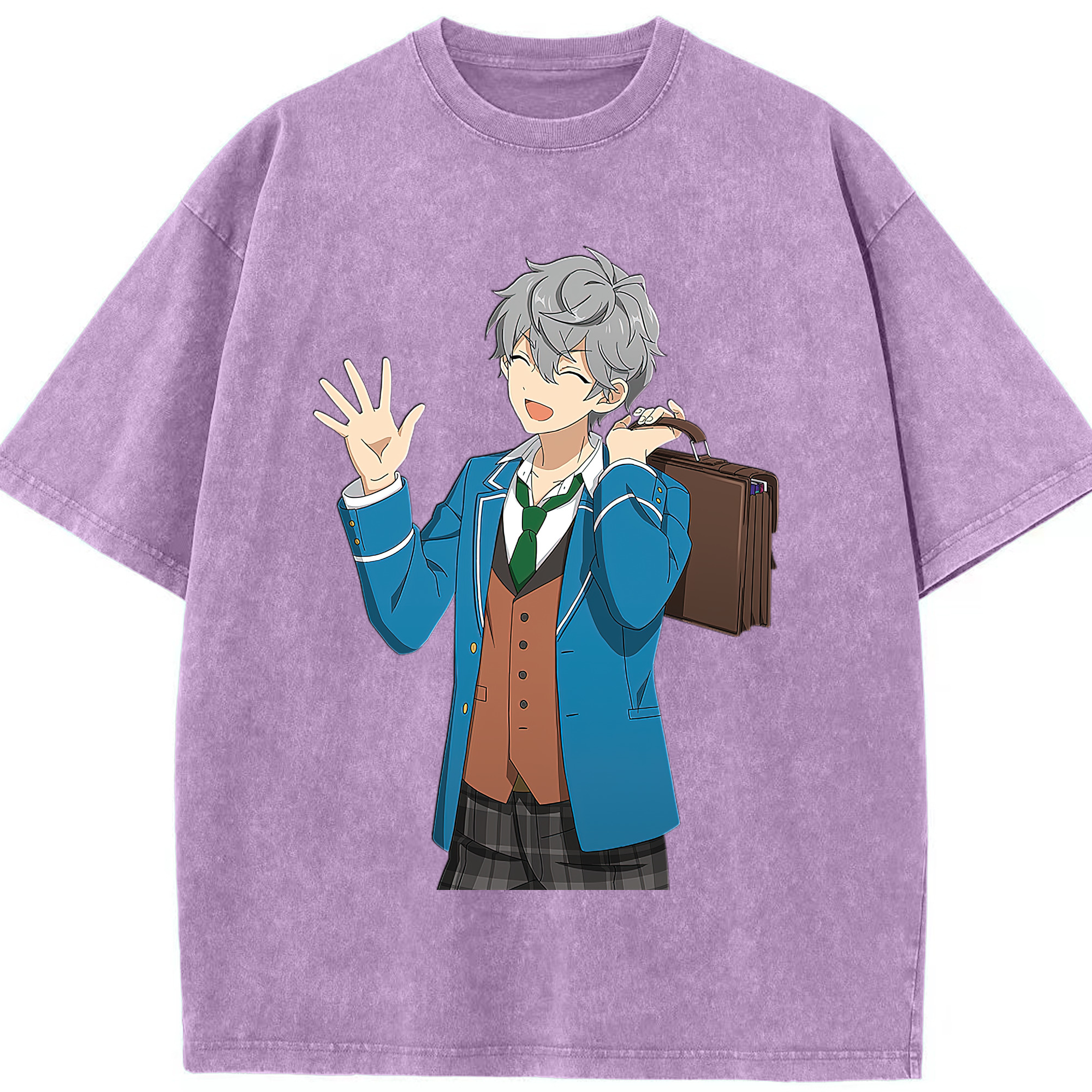 （画像用） あんさんぶるスターズ! Ensemble Stars 綿100% ヴィンテージ風 半袖Tシャツ（フロントプリント）