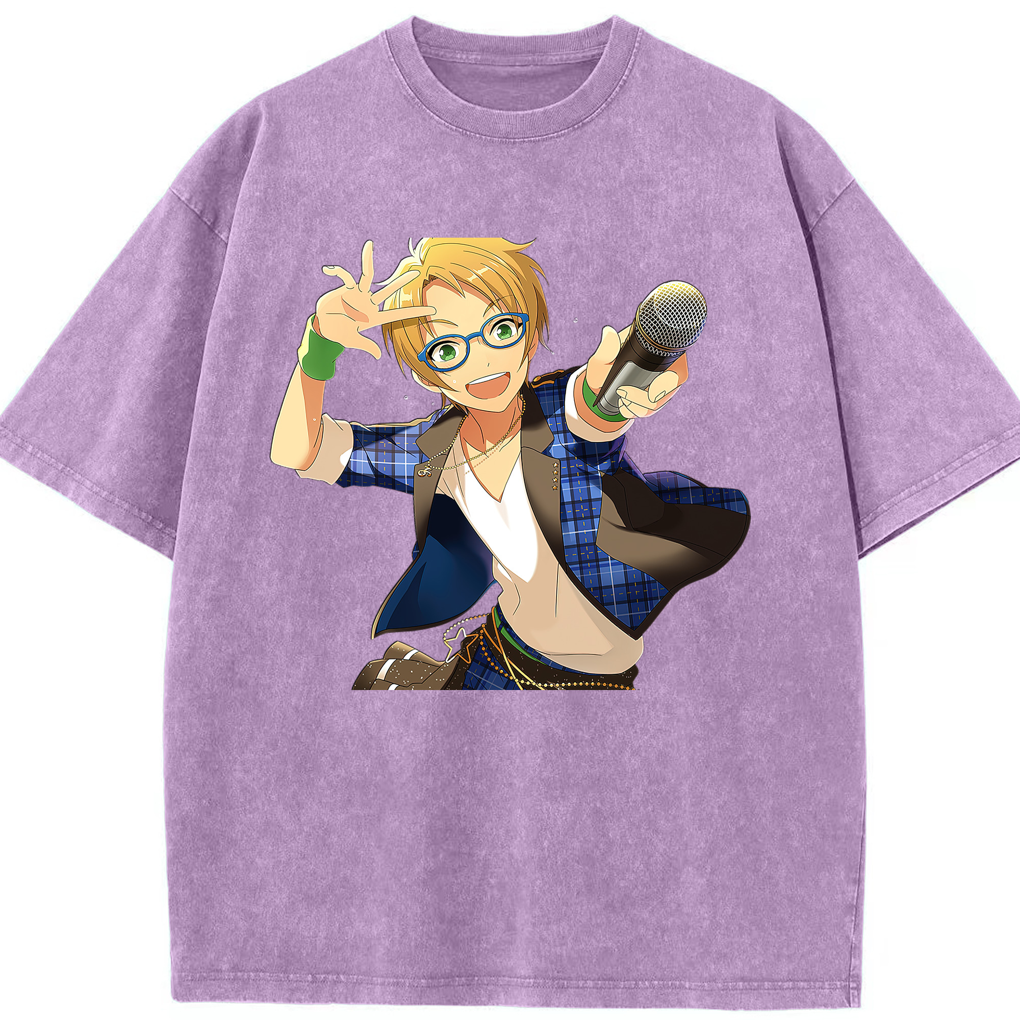 （画像用） あんさんぶるスターズ! Ensemble Stars 綿100% ヴィンテージ風 半袖Tシャツ（フロントプリント）