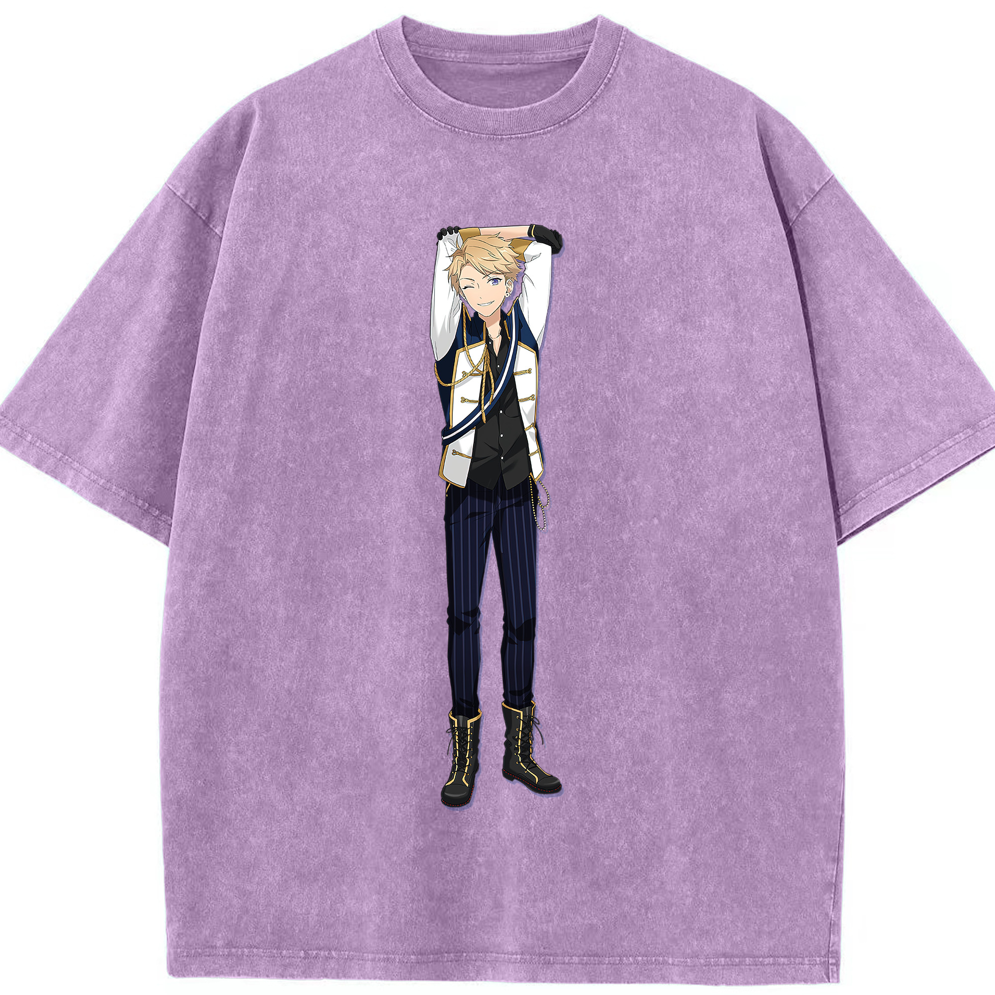 （画像用） あんさんぶるスターズ! Ensemble Stars 綿100% ヴィンテージ風 半袖Tシャツ（フロントプリント）
