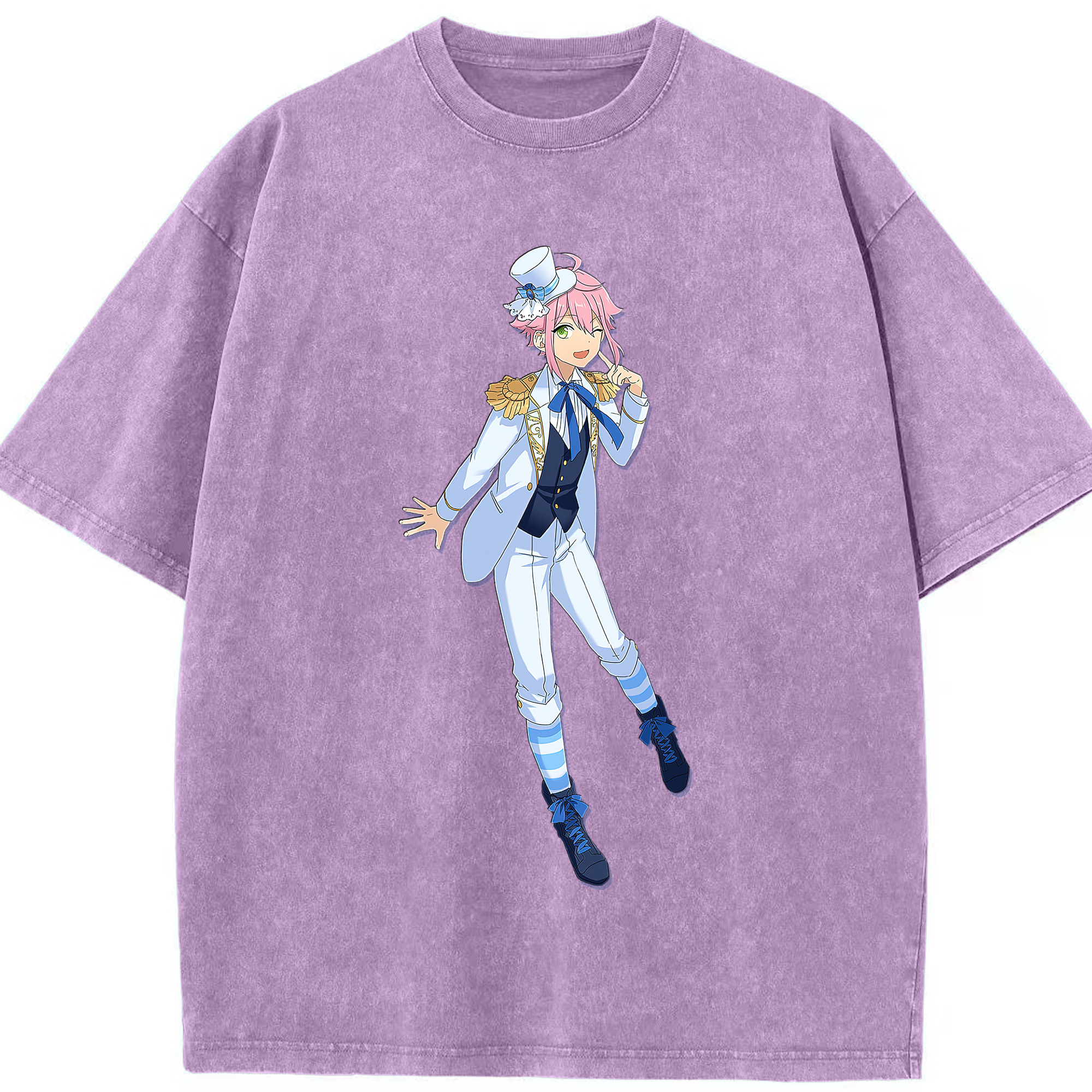 （画像用） あんさんぶるスターズ! Ensemble Stars 綿100% ヴィンテージ風 半袖Tシャツ（フロントプリント）