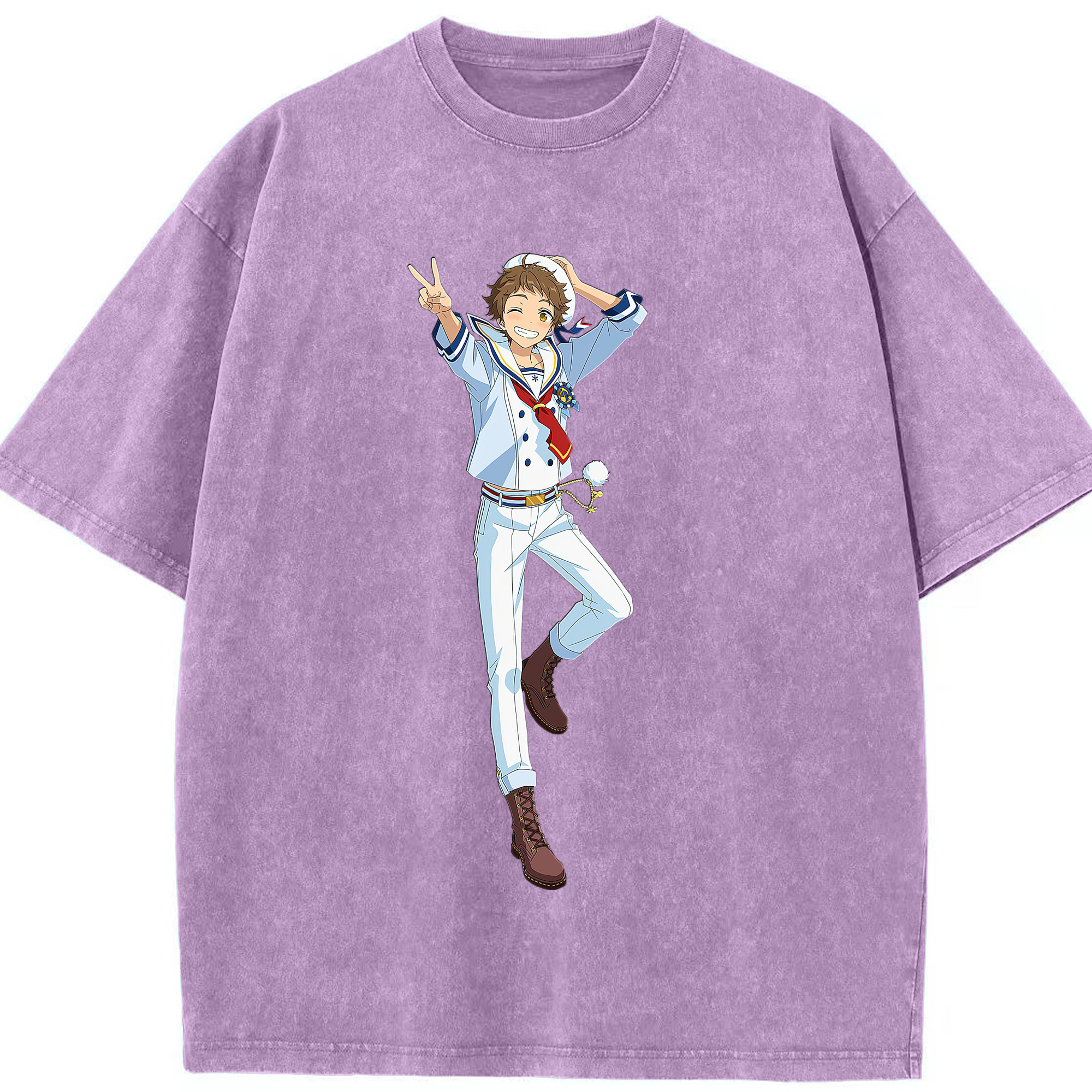 （画像用） あんさんぶるスターズ! Ensemble Stars 綿100% ヴィンテージ風 半袖Tシャツ（フロントプリント）