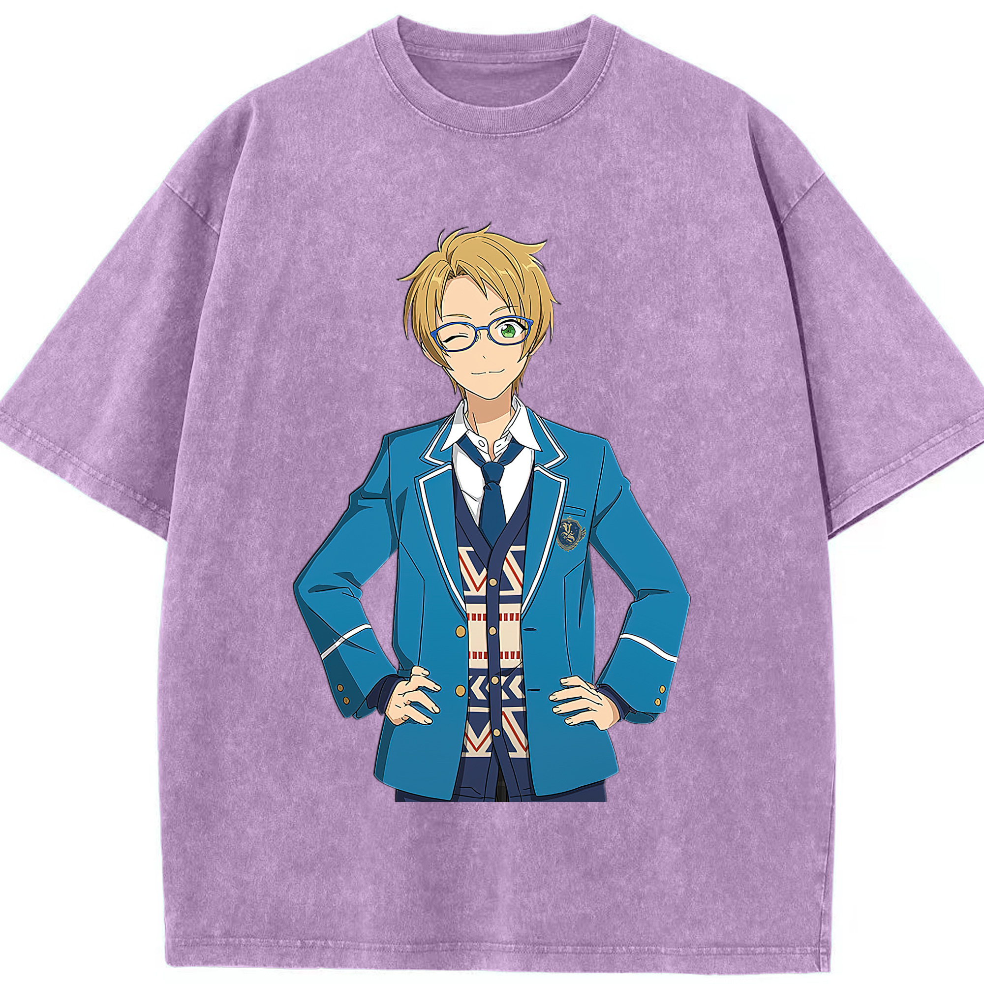 （画像用） あんさんぶるスターズ! Ensemble Stars 綿100% ヴィンテージ風 半袖Tシャツ（フロントプリント）